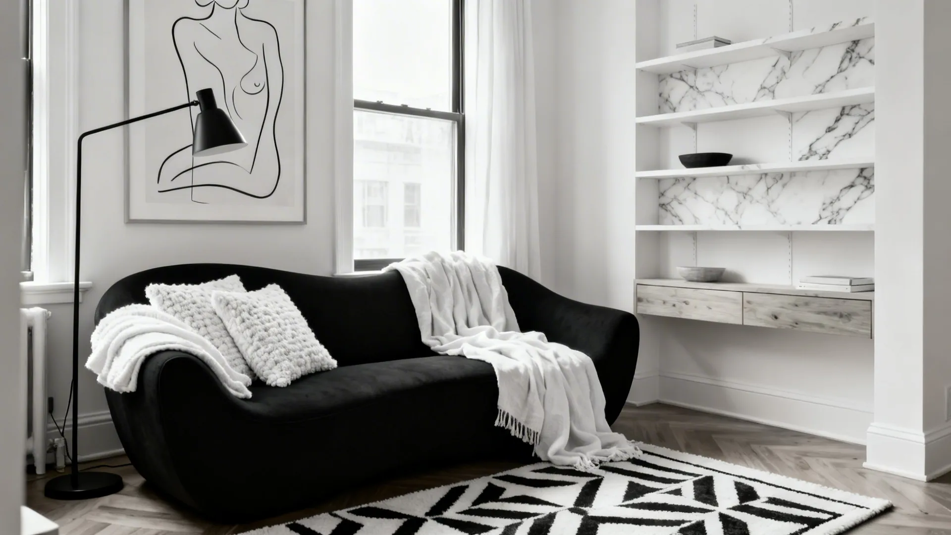 5 Black and White Living Room Decor Ideas