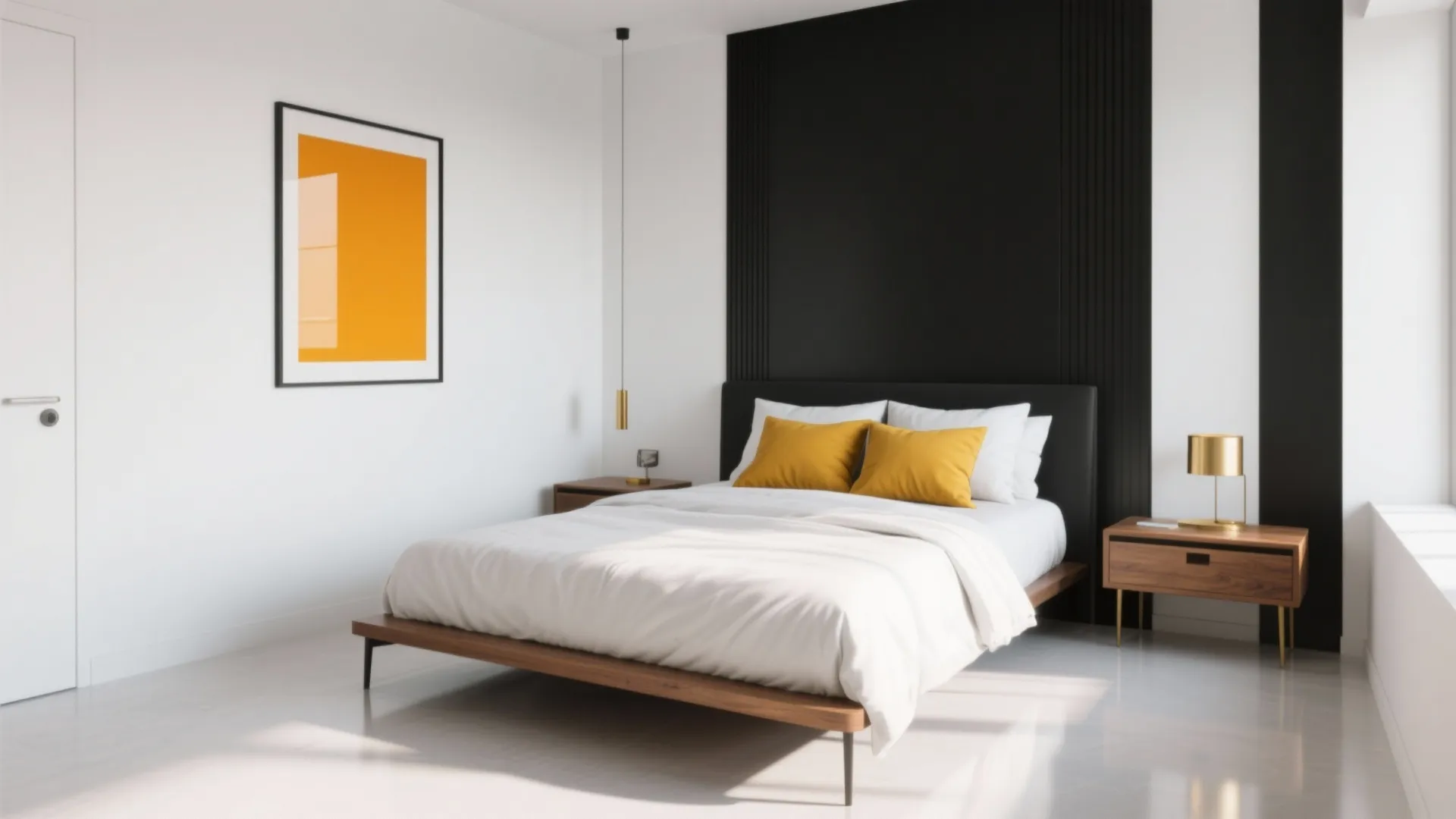 4. Classic Black, White, and a Single Pop Color