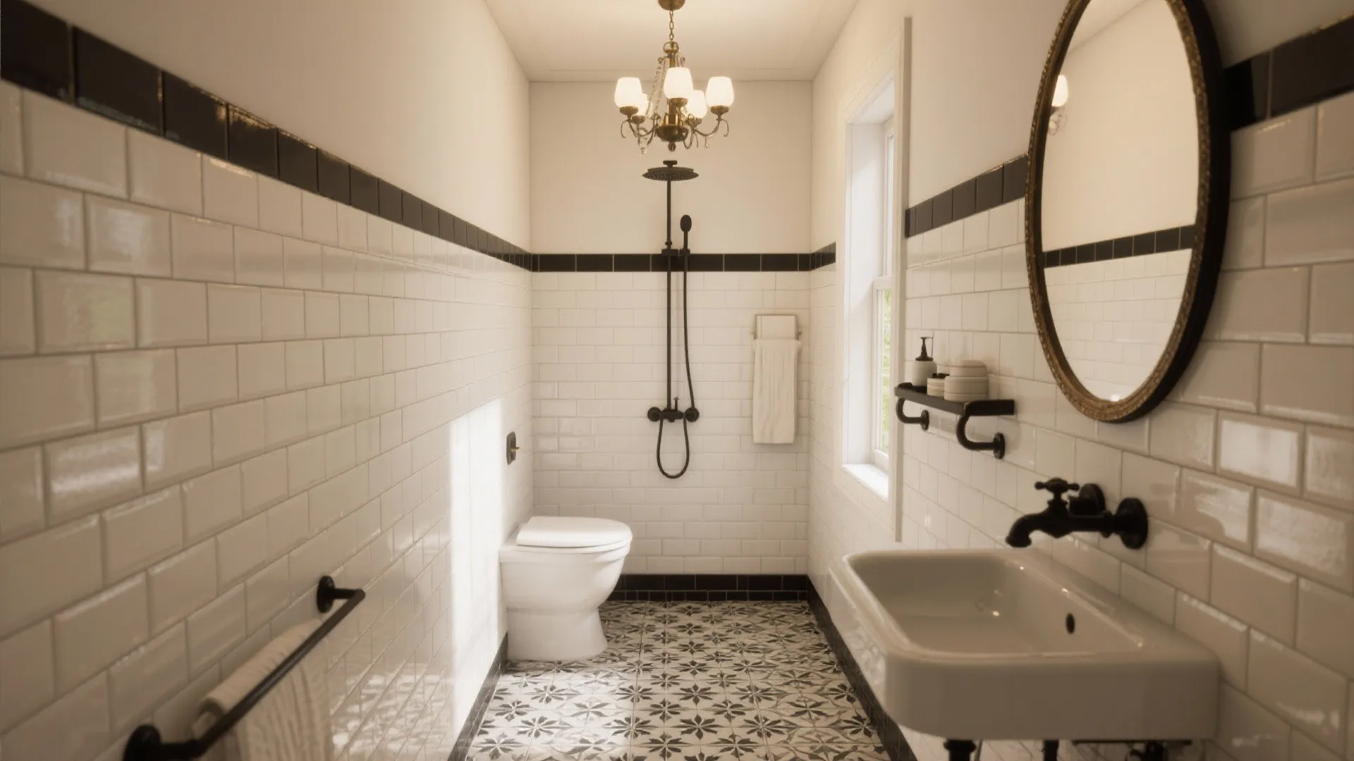 5 Bold Ideas for Black & White Subway Tile Bathrooms: Creative small-space bathroom ideas using classic subway tile patterns and monochrome palettes