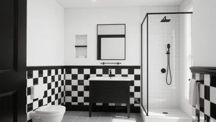 5 Black and White Bathroom Wall Tile Designs That Work