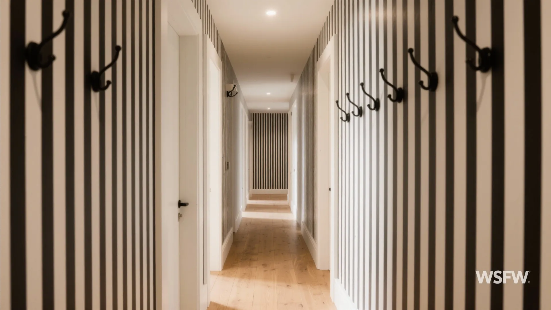 Graphic B&W Stripes for Height Illusion