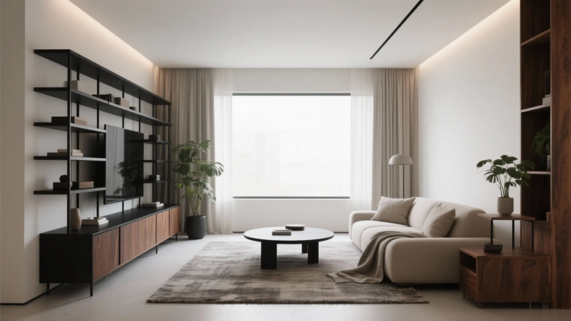 Black, White, and Walnut Contrast