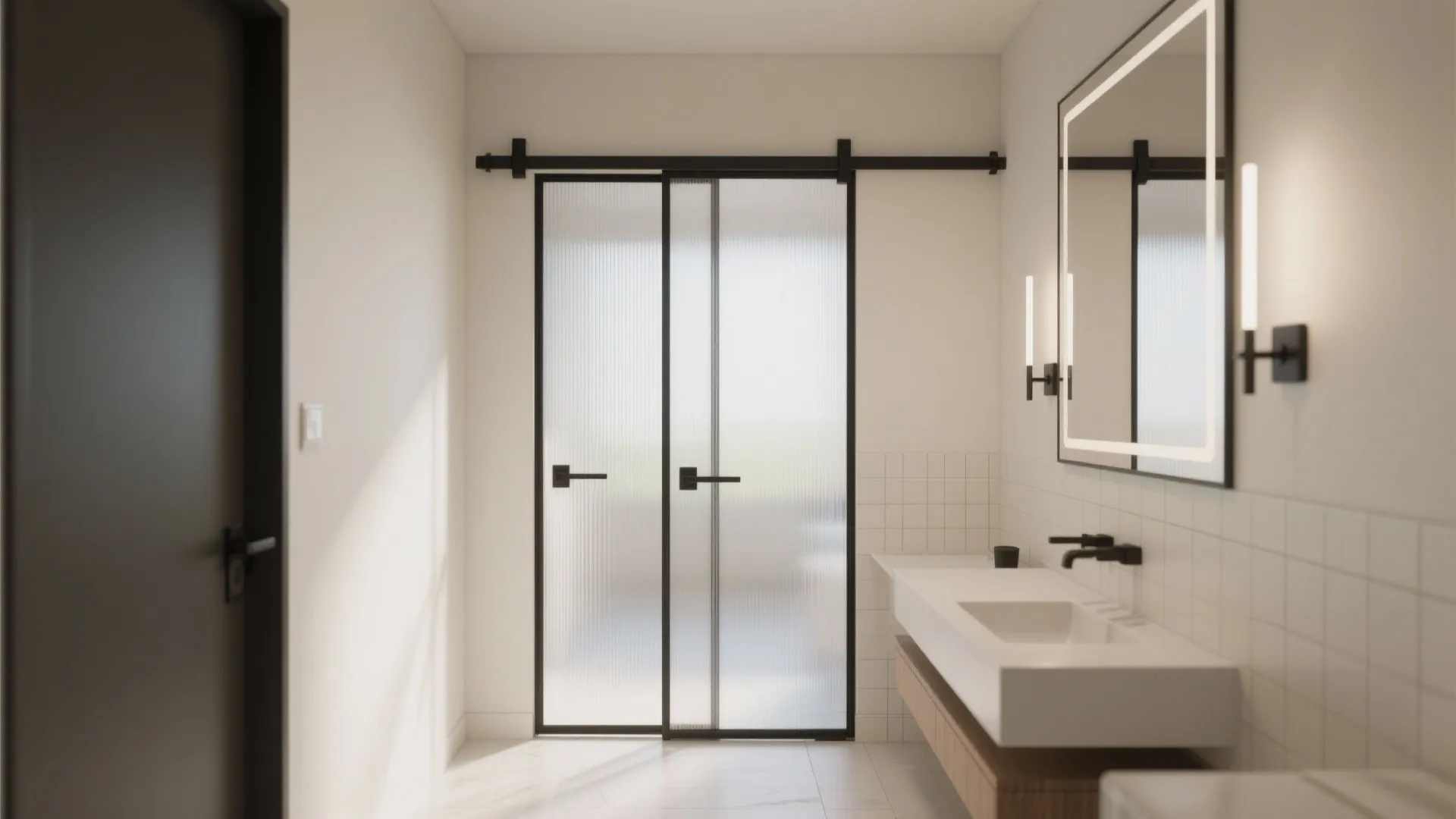 Bypass Double Sliders for Narrow Hall Baths