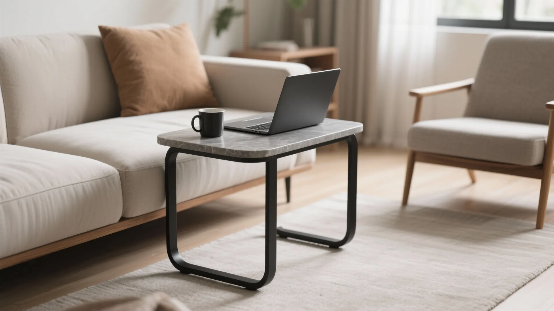 2) C-Shaped Tuck-Under Side Table