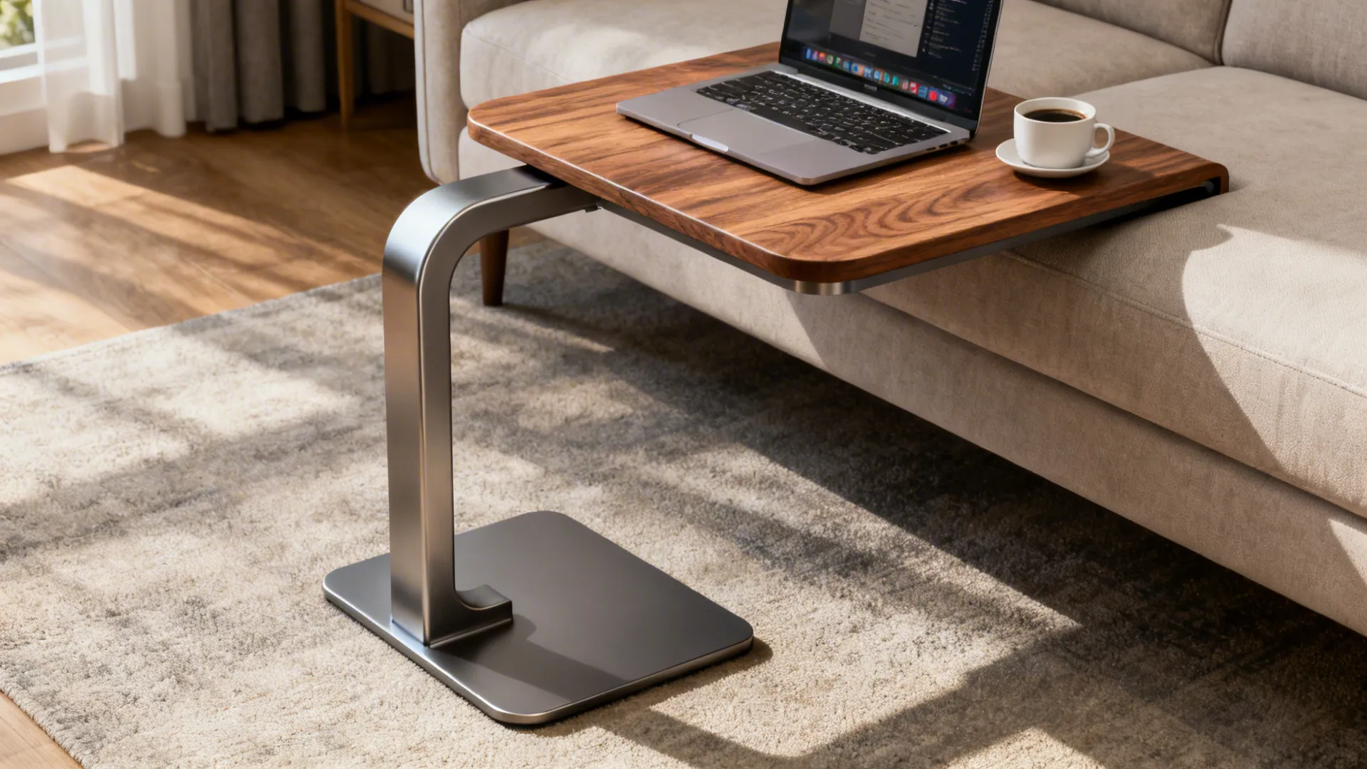 4. C-Shaped Tables that Slide Under Sofas