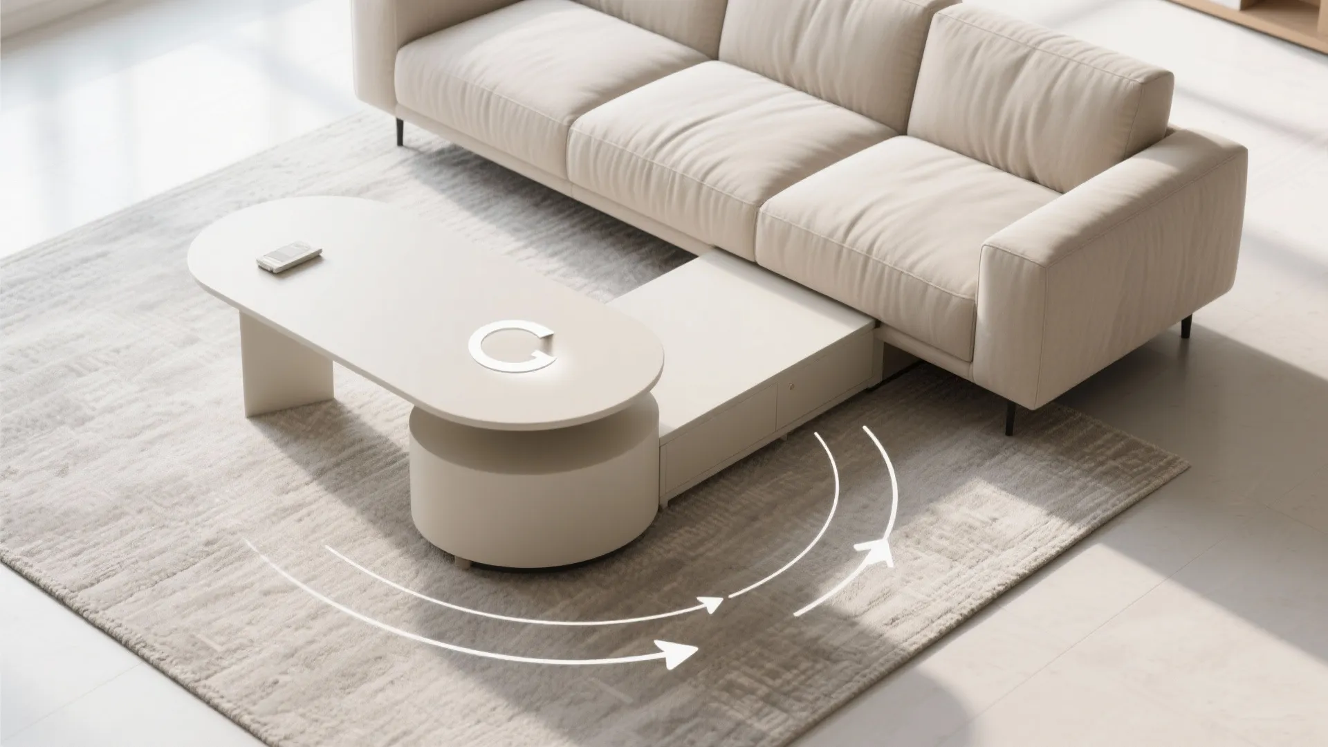 2) C-Shaped Tuck-Under Side Table