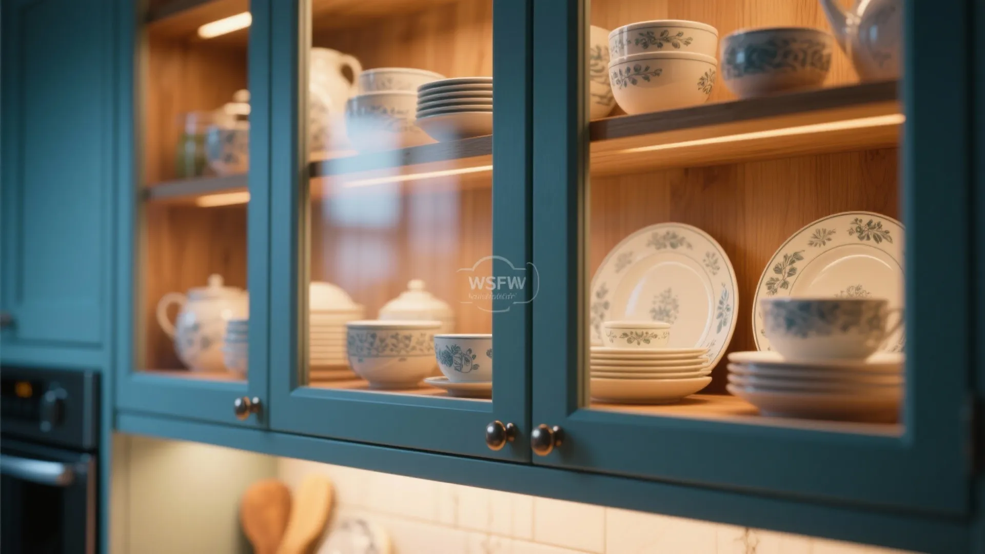 9. Accent Lights Inside Cabinets