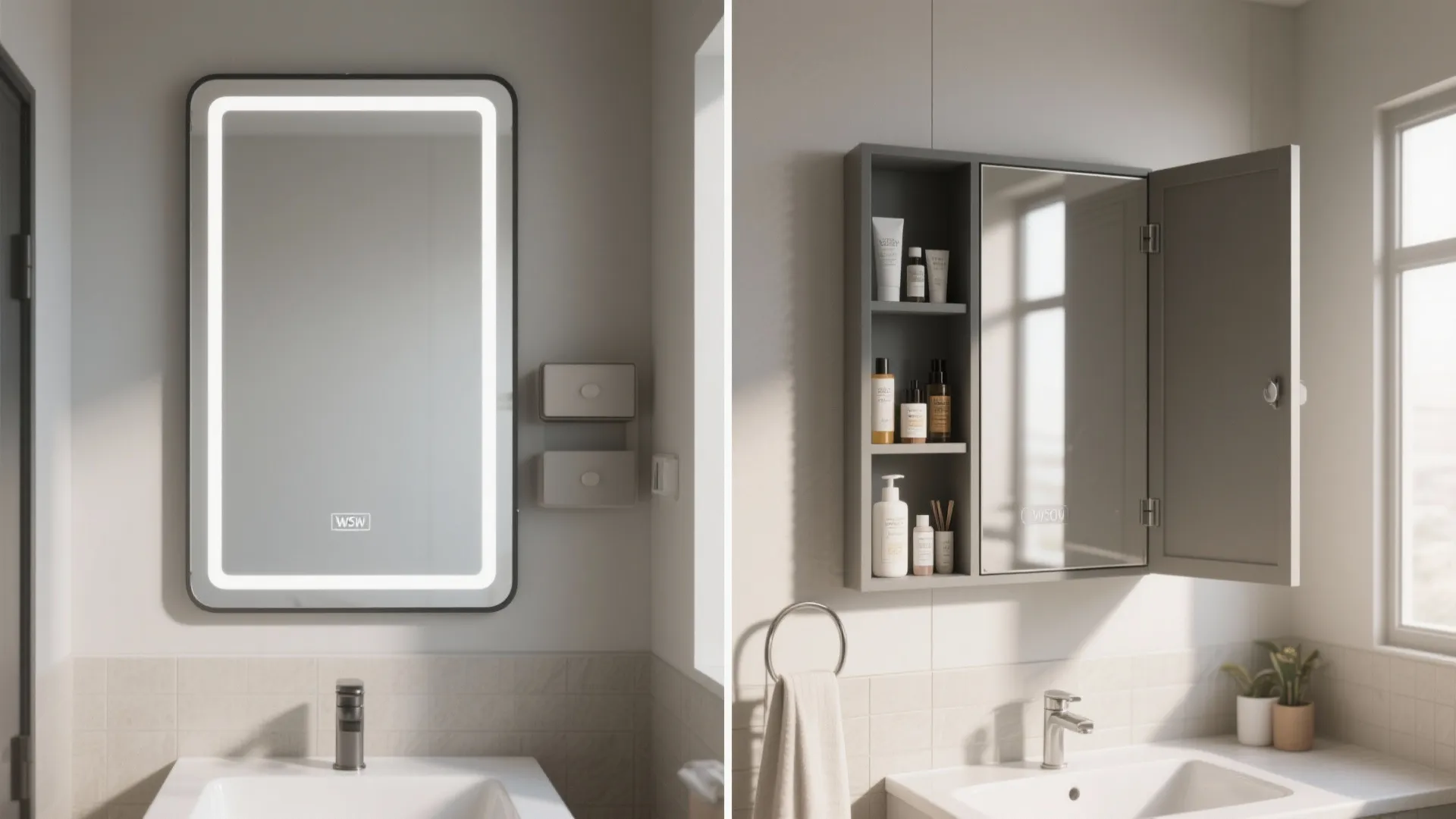 4. Medicine-Cabinet Style: Mirror with Hidden Storage