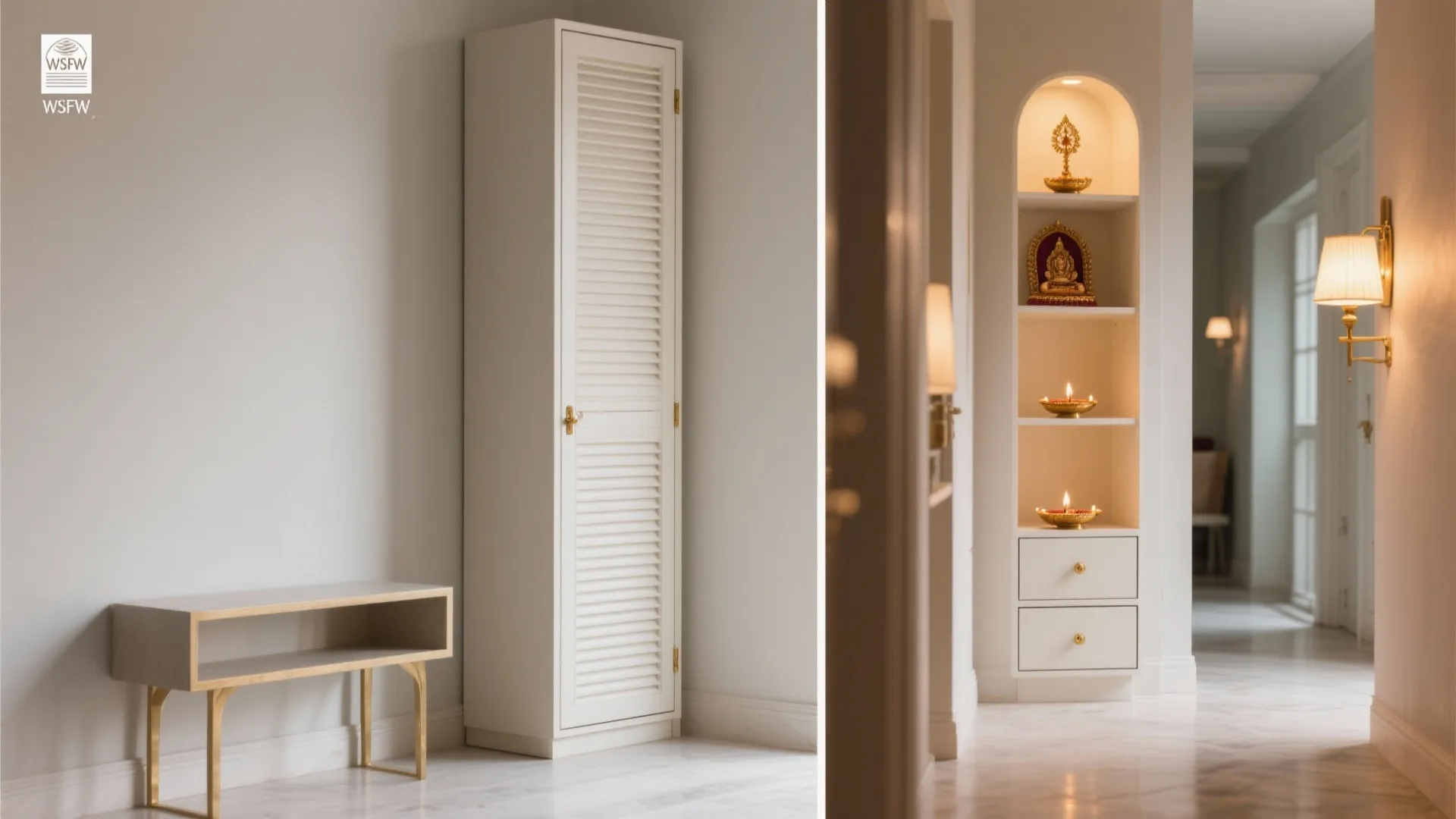 Slim Floor-Standing Pooja Cabinet