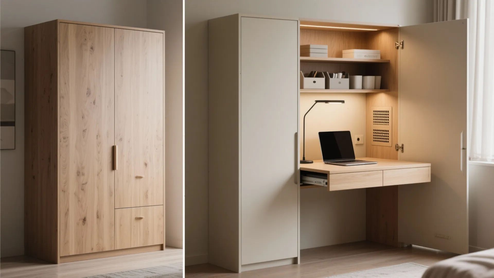 5. Multi-use cabinets that convert to desks