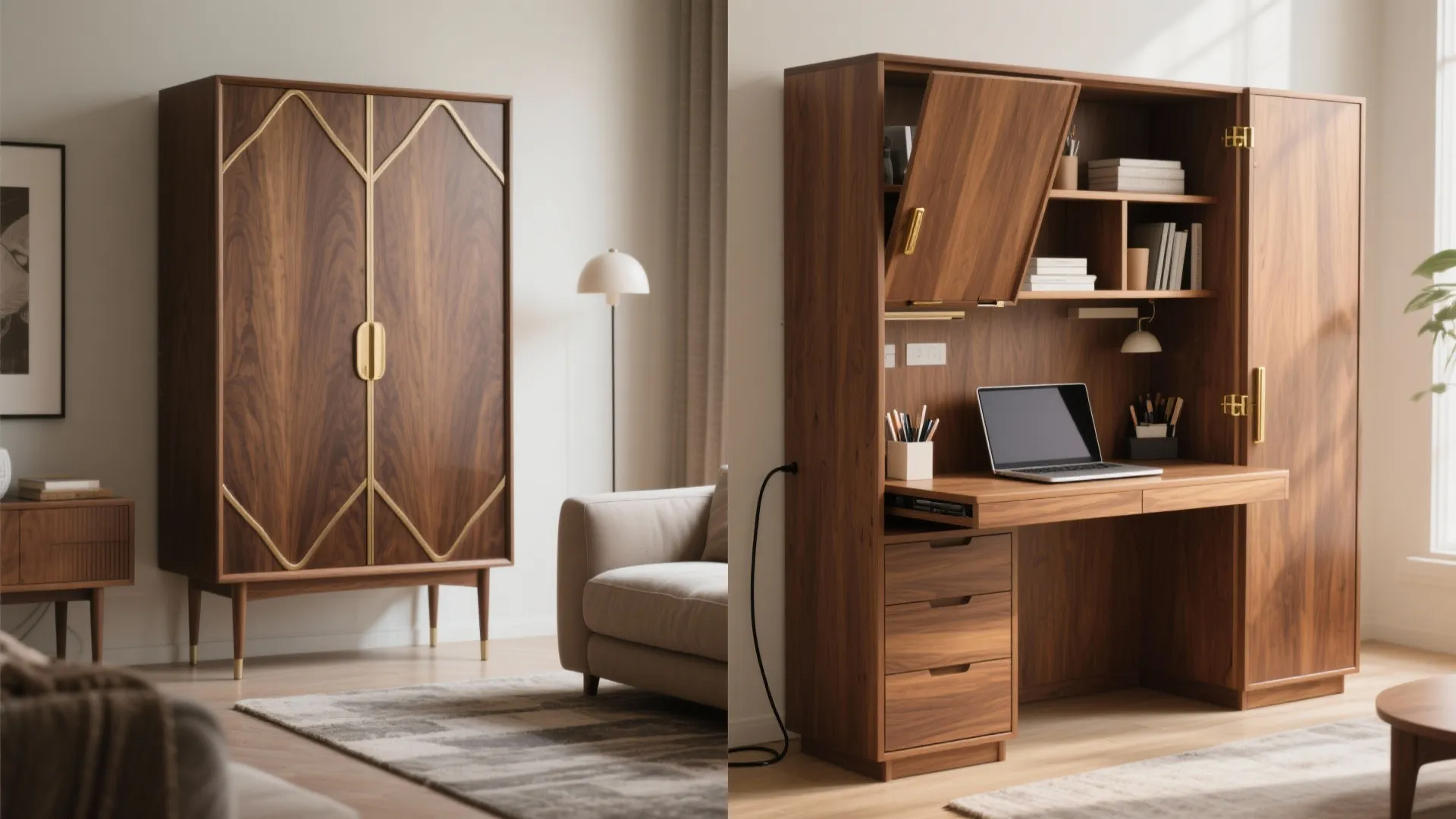 5. Multi-Functional Cabinet Desk