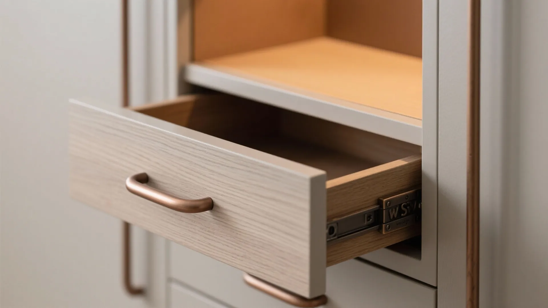 1) Minimalist storage with hotel-level dignity