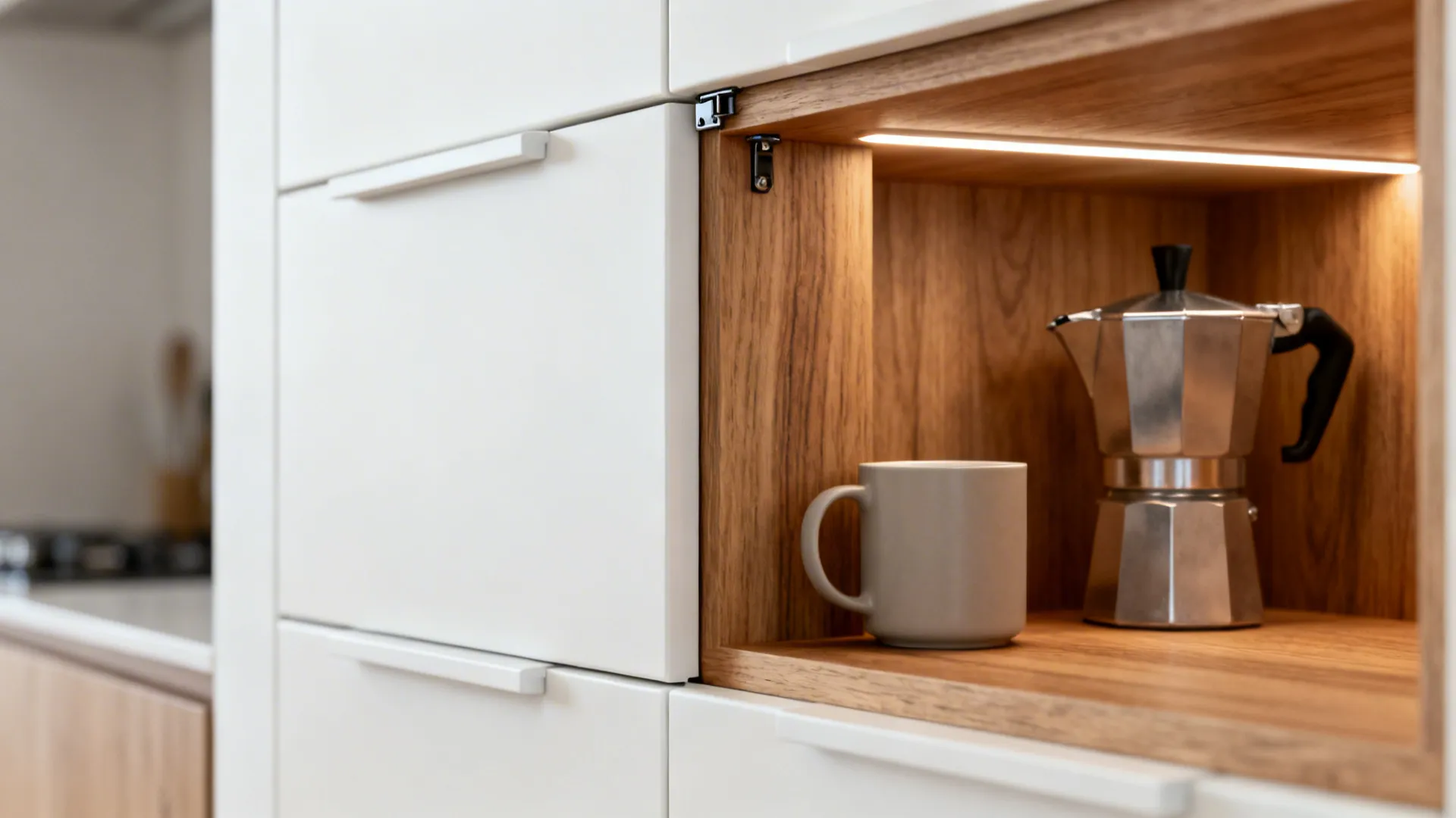 1) Minimalist Storage Spine Between Kitchen and Lounge