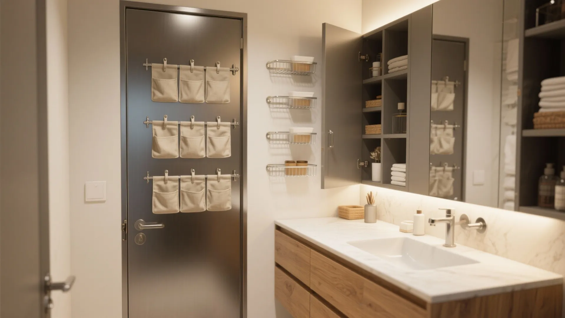 5 Clever Bathroom Cabinet Door Organizer Ideas: Maximize tiny bathroom storage with 5 practical cabinet door organizer solutions I’ve used in real projects