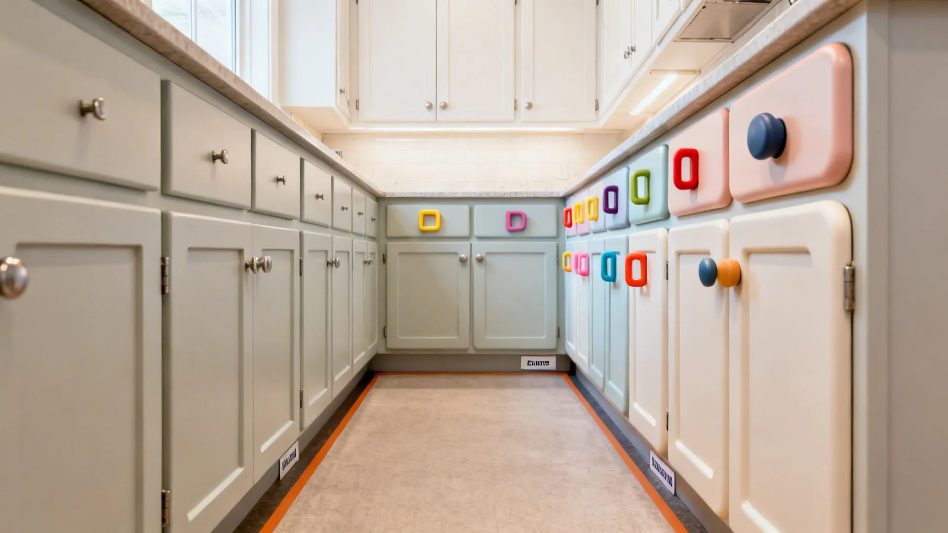 Soft-Edged Cabinetry and Playful Hardware