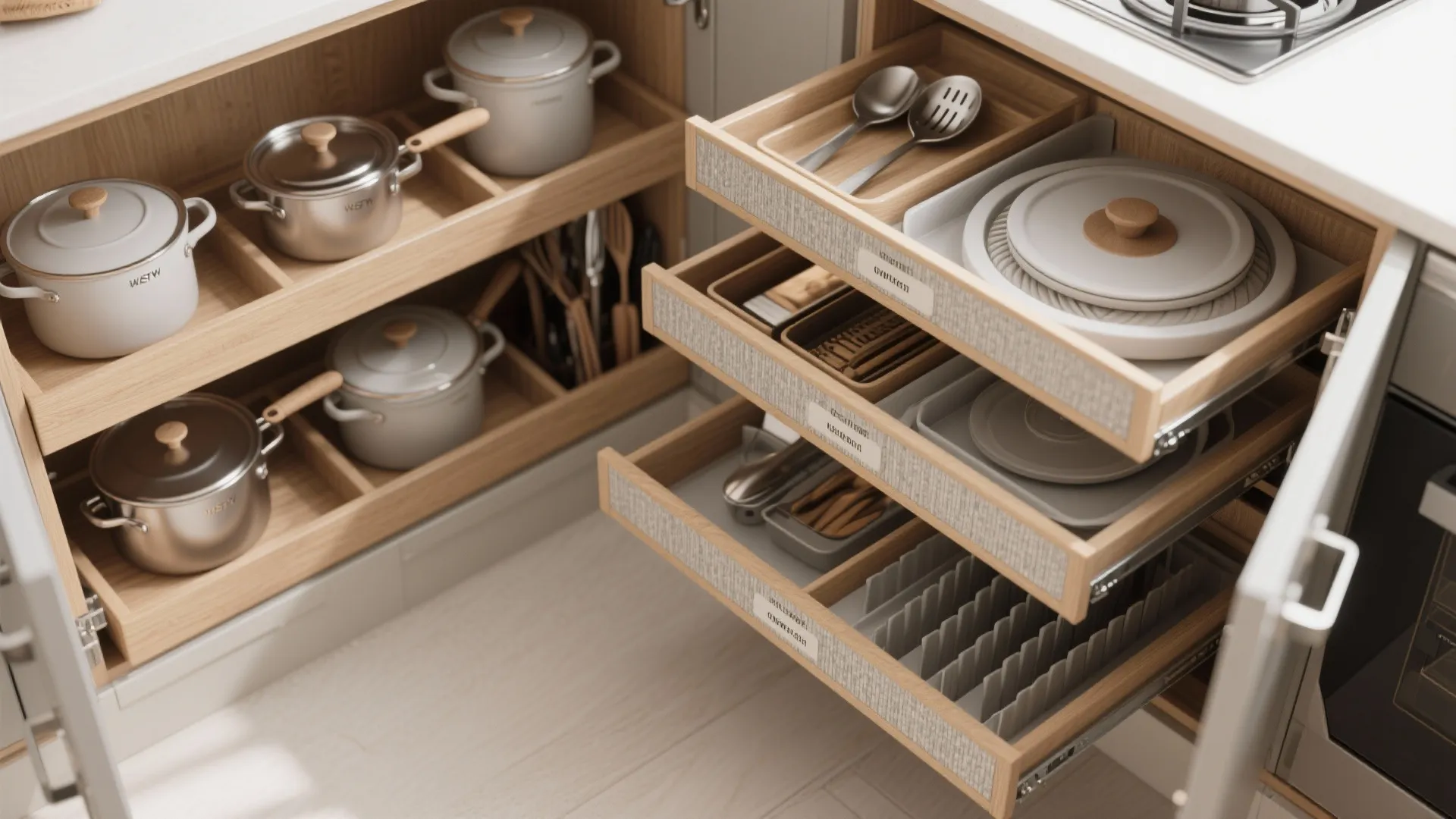 5. Customize Interiors: Pull-Out Trays, Dividers, and Lazy Susans