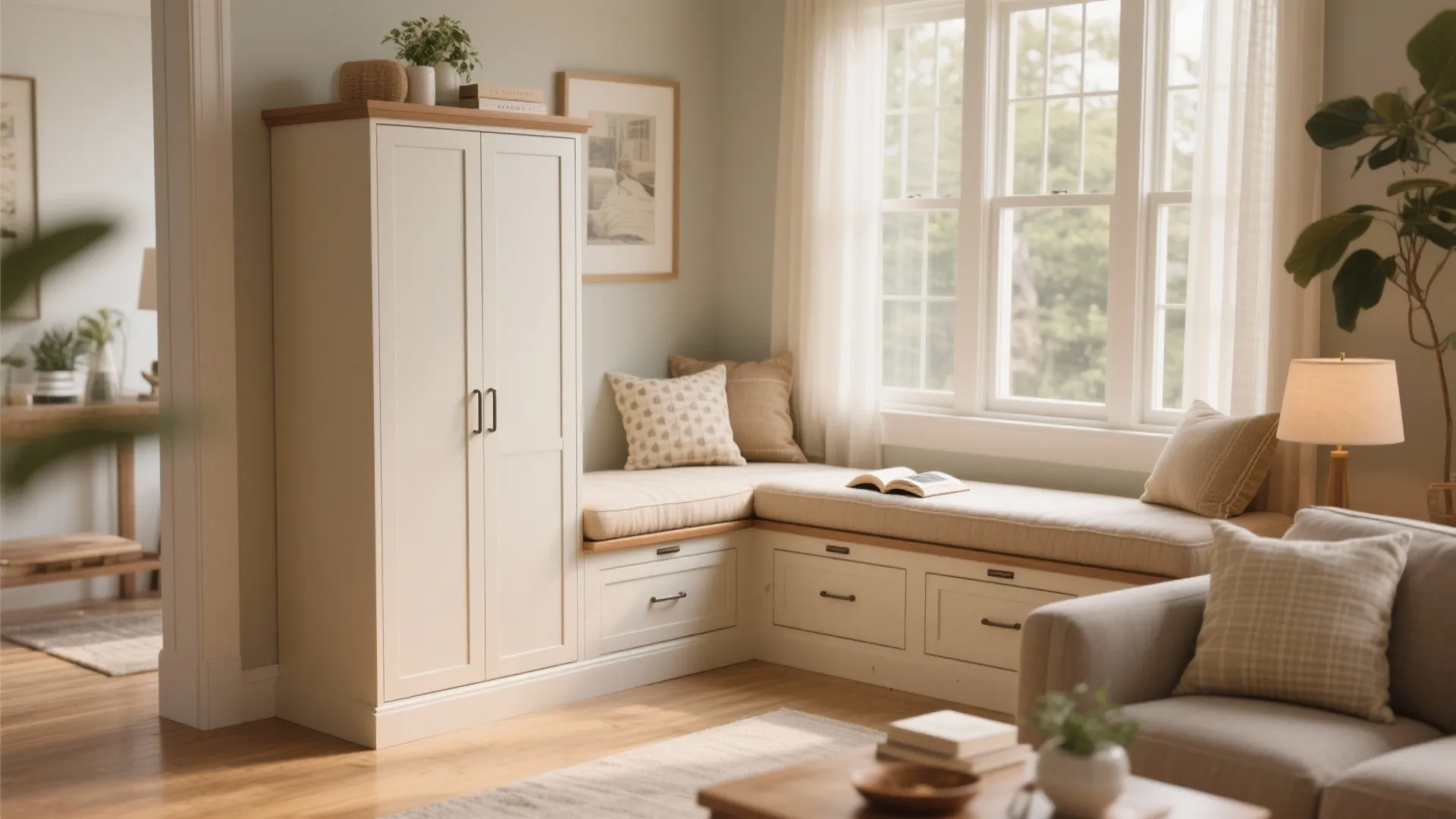 Cabinets with Integrated Seating