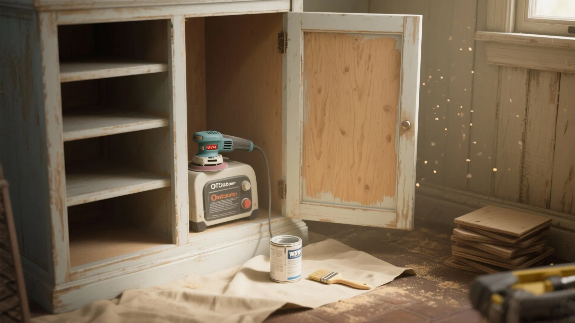 1. Refresh cabinet interiors and hidden shelves