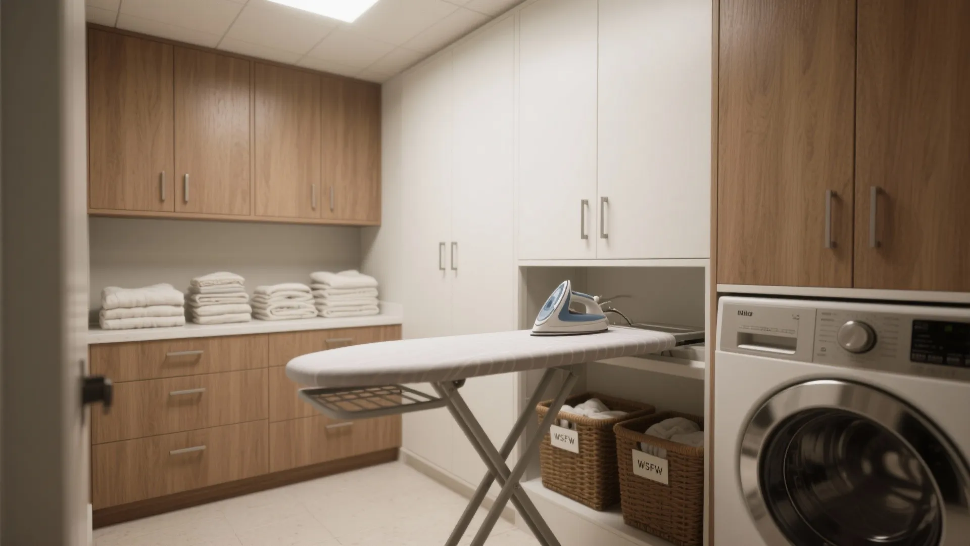 1. Compact Cabinet Wall with Fold-Down Ironing