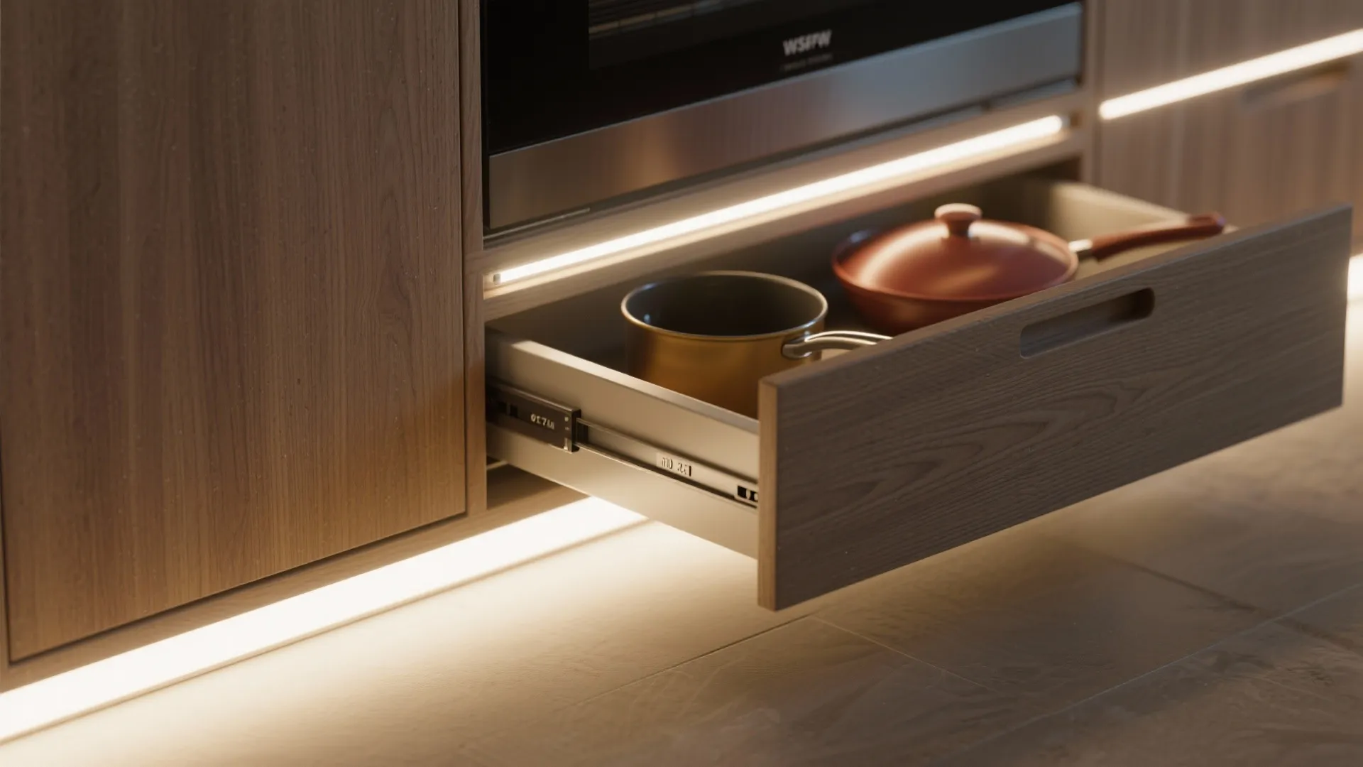 4. Cabinet-integrated lighting for function and style