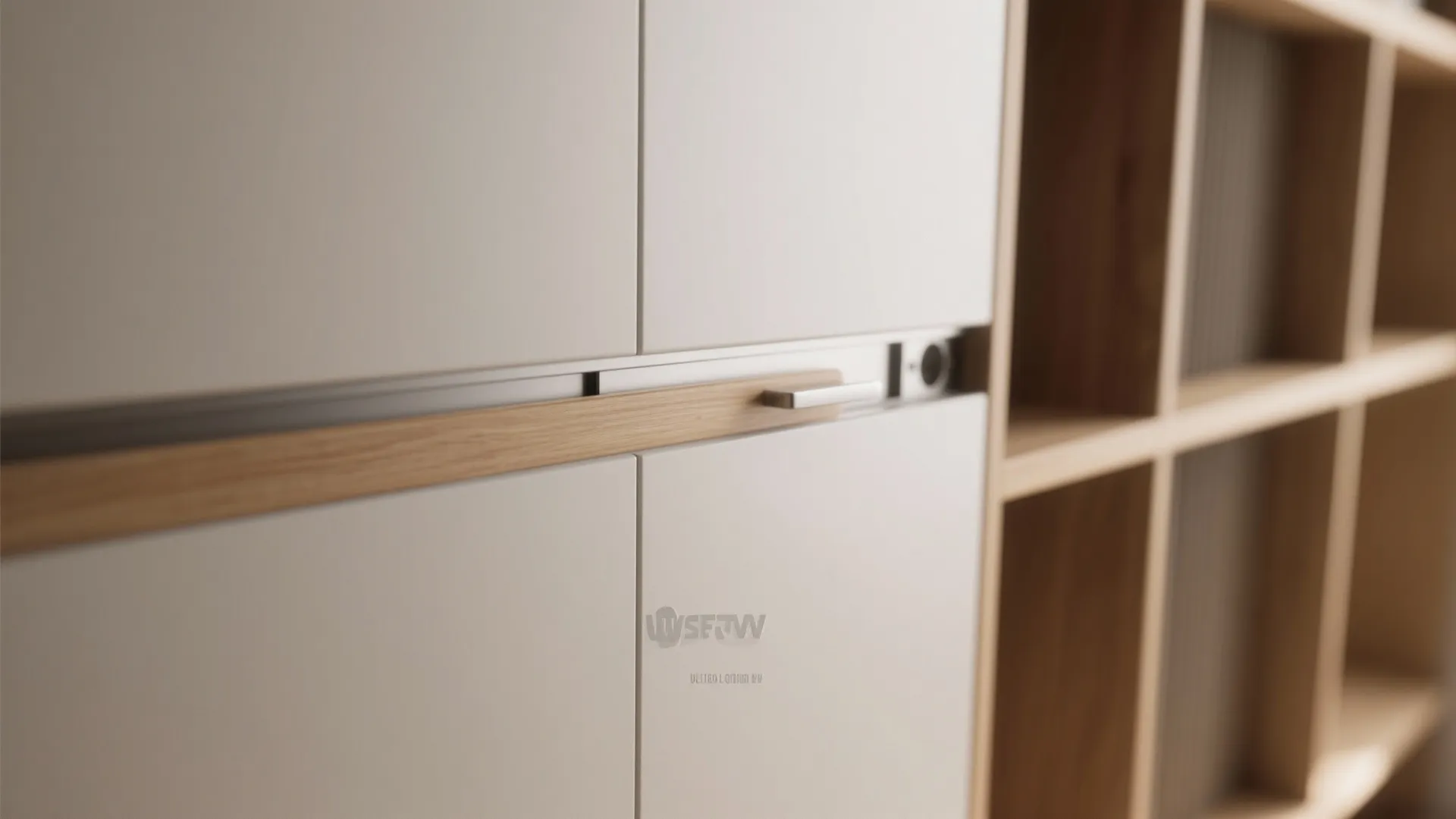 Minimalist storage wall in the living room