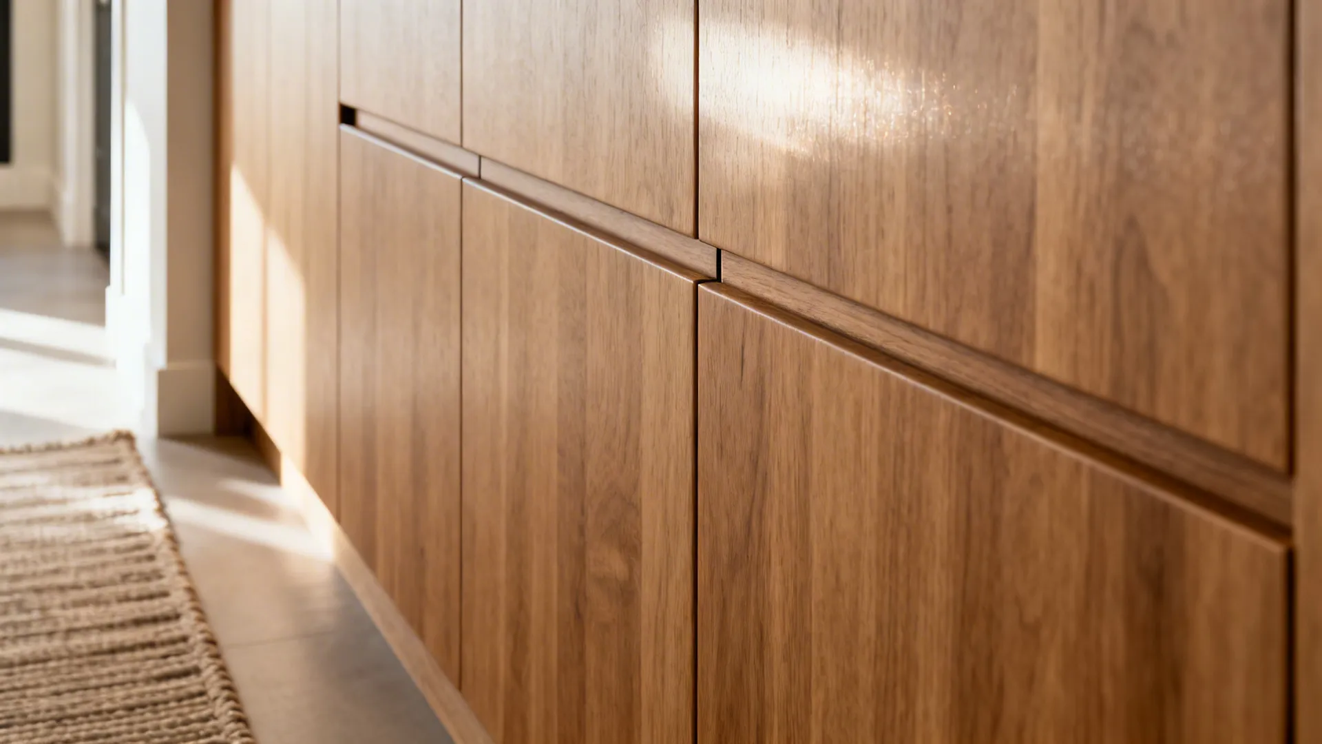 Minimalist Storage That Blends Hall and Kitchen