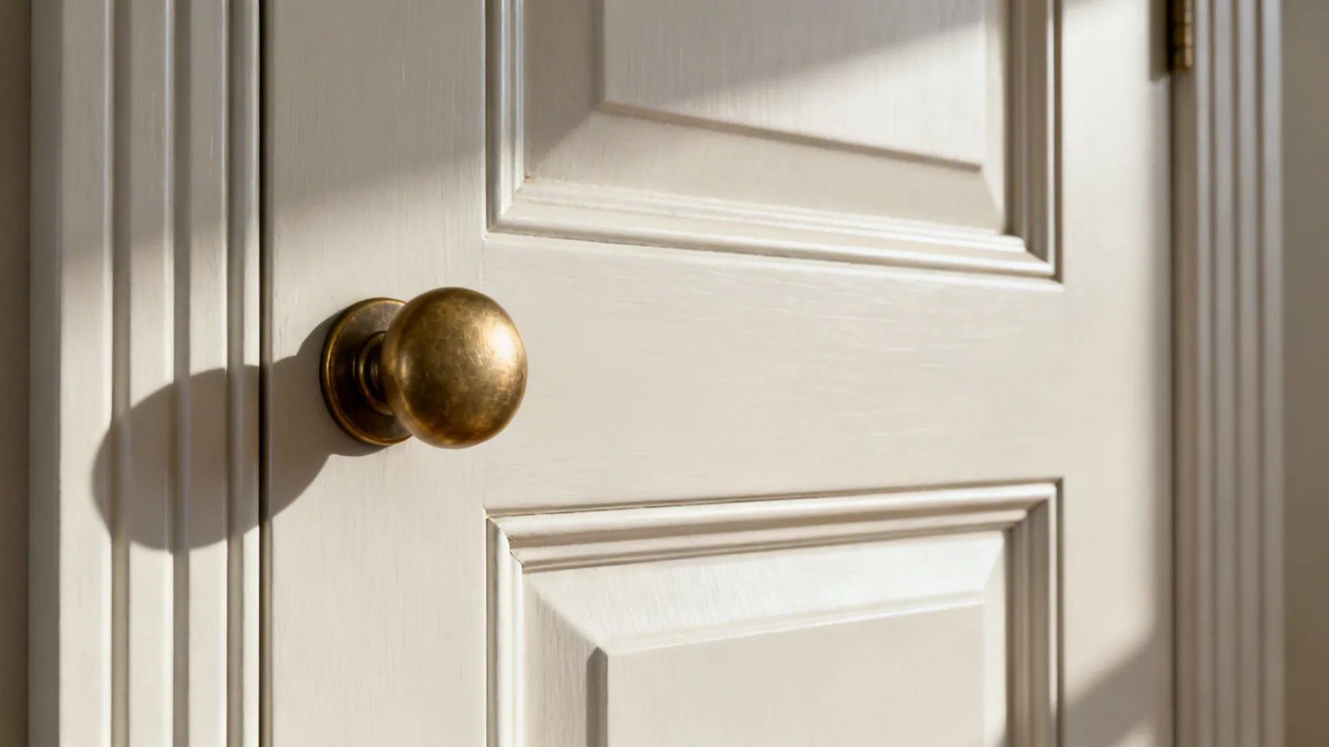 1) Minimalist white cabinetry with classic profiles