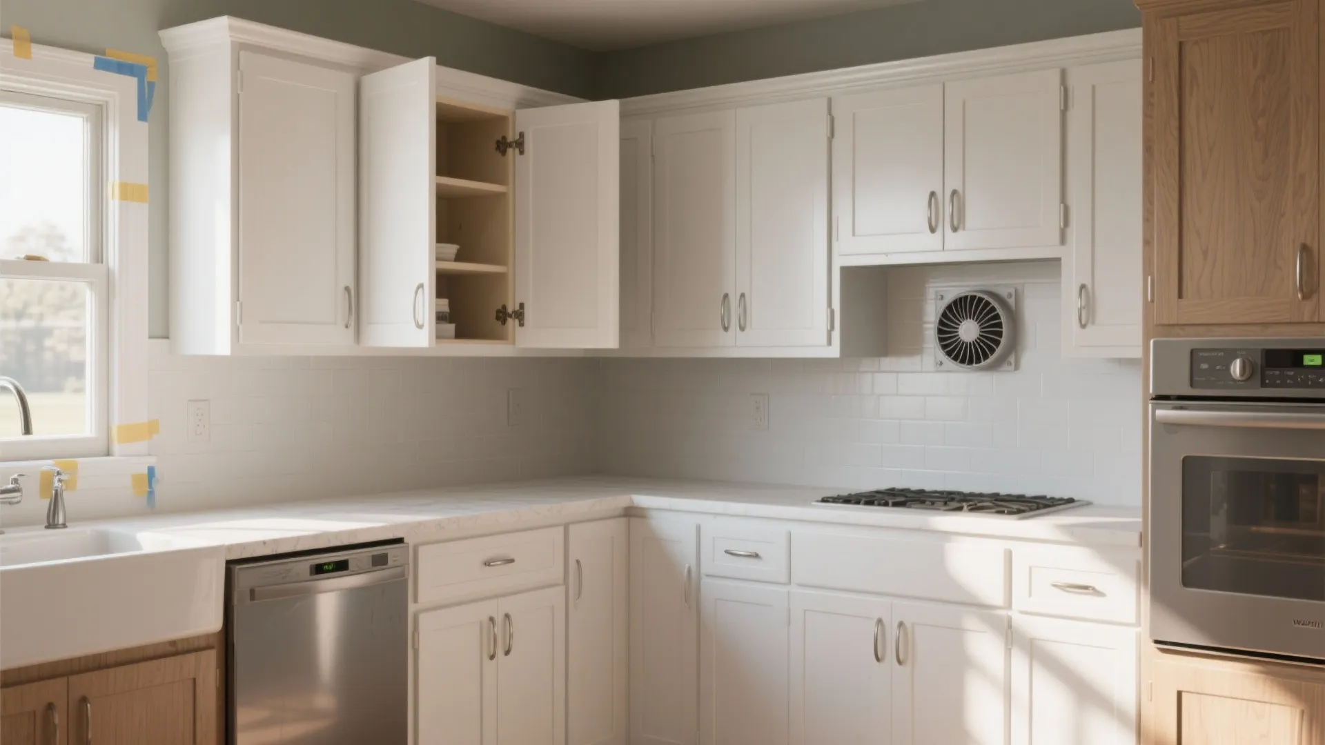 2. Cabinet makeovers with spray — speed meets smooth