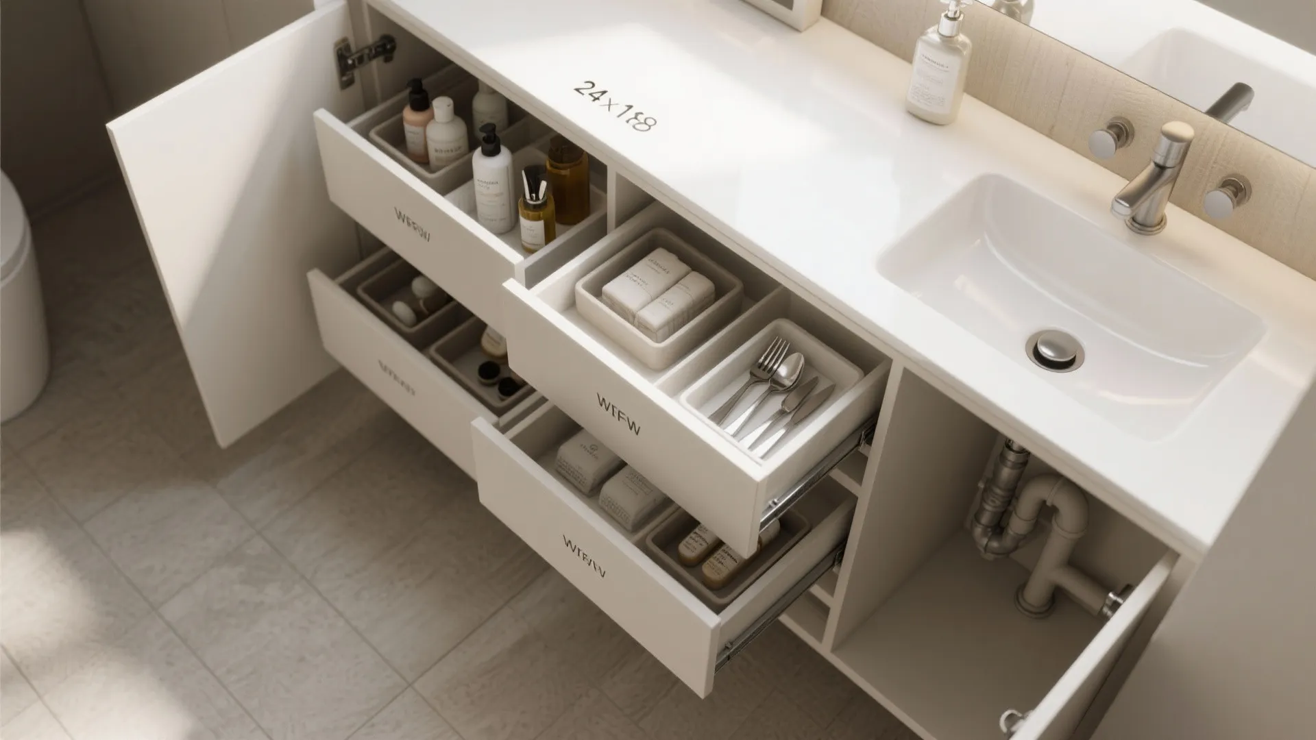 4. Optimize inside the cabinet with pull-outs and trays