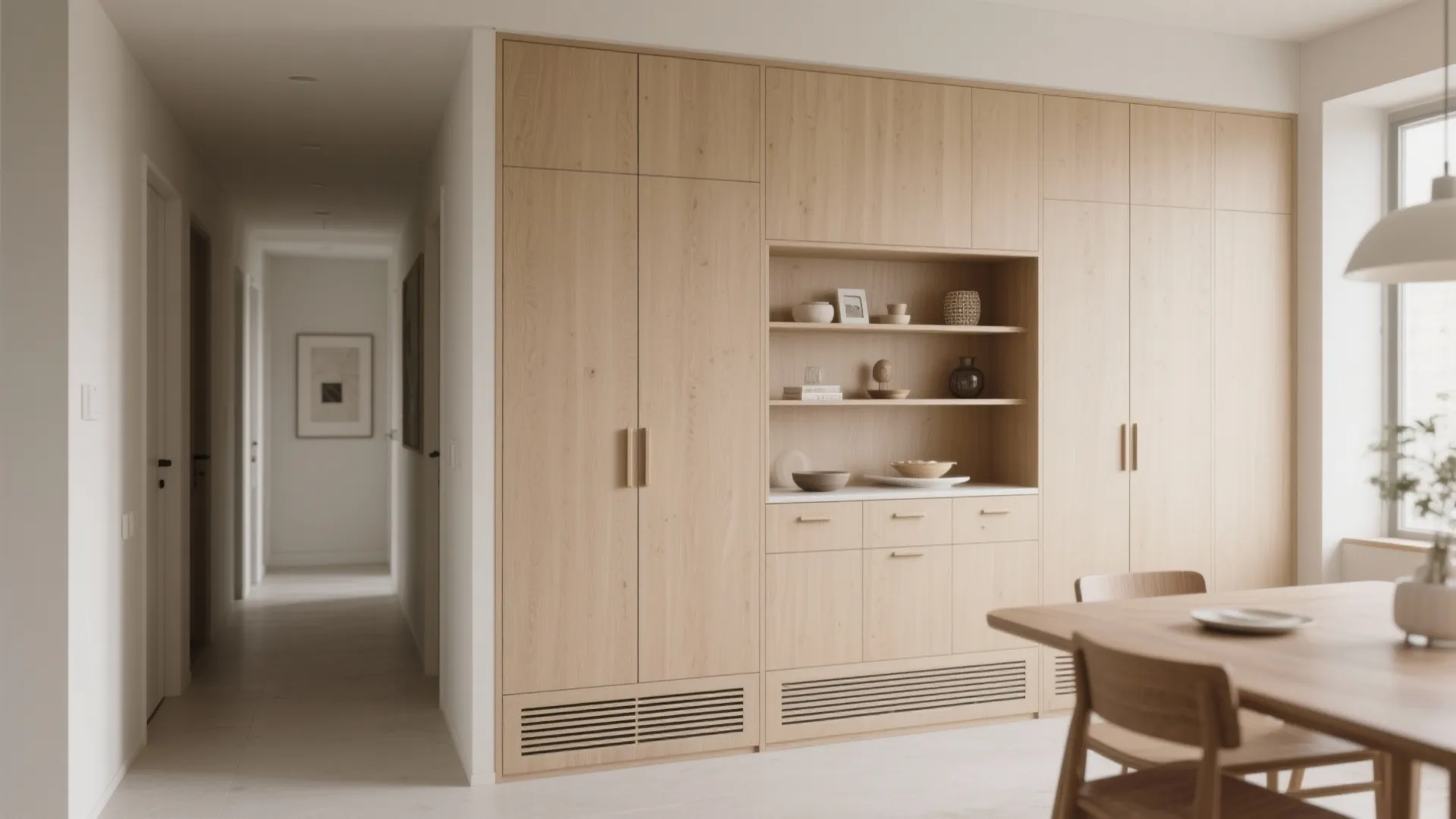 5) Dual-Purpose Cabinet Wall with Pass-Through