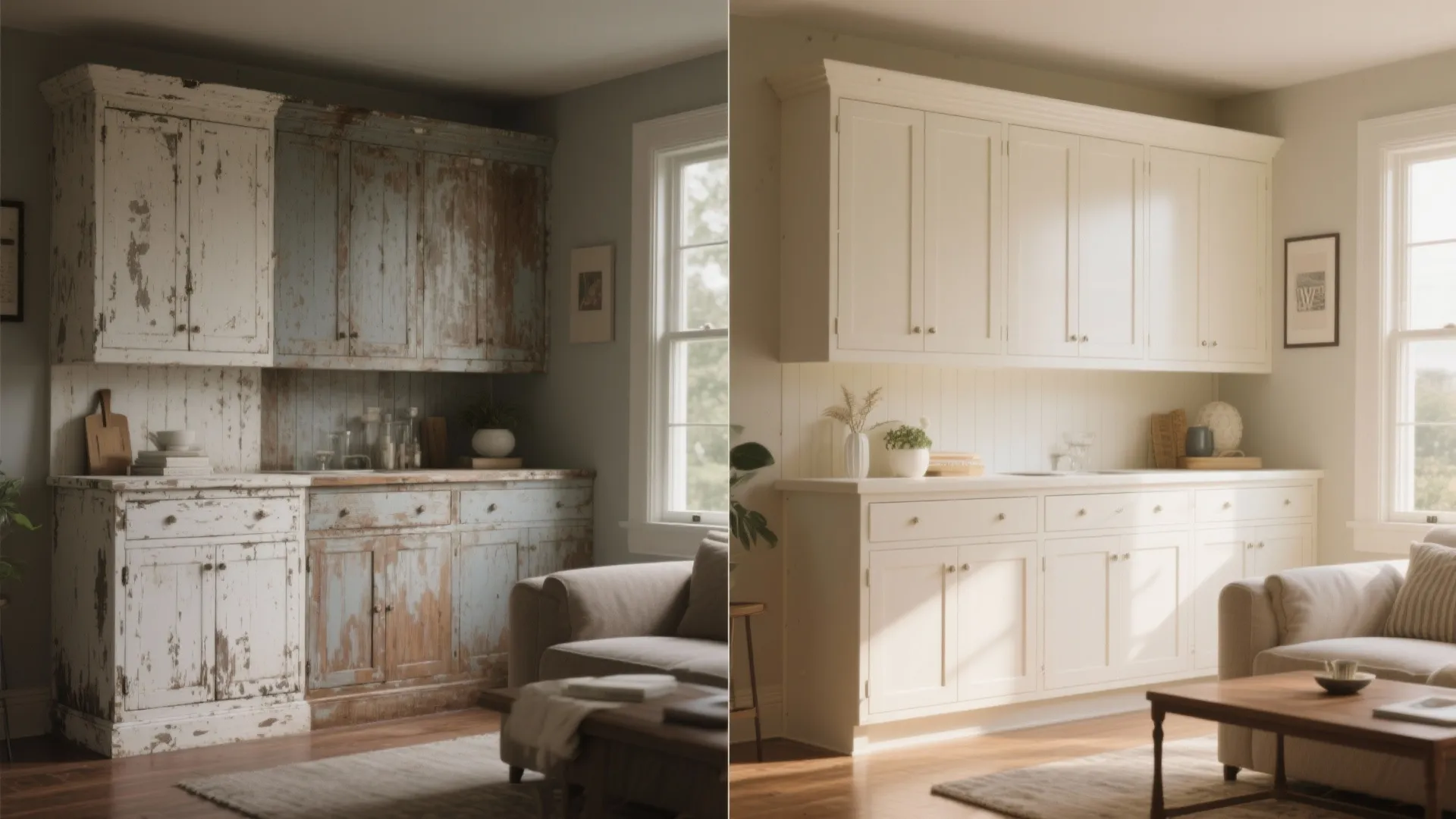 4. Refinish furniture and built-ins for a refreshed look