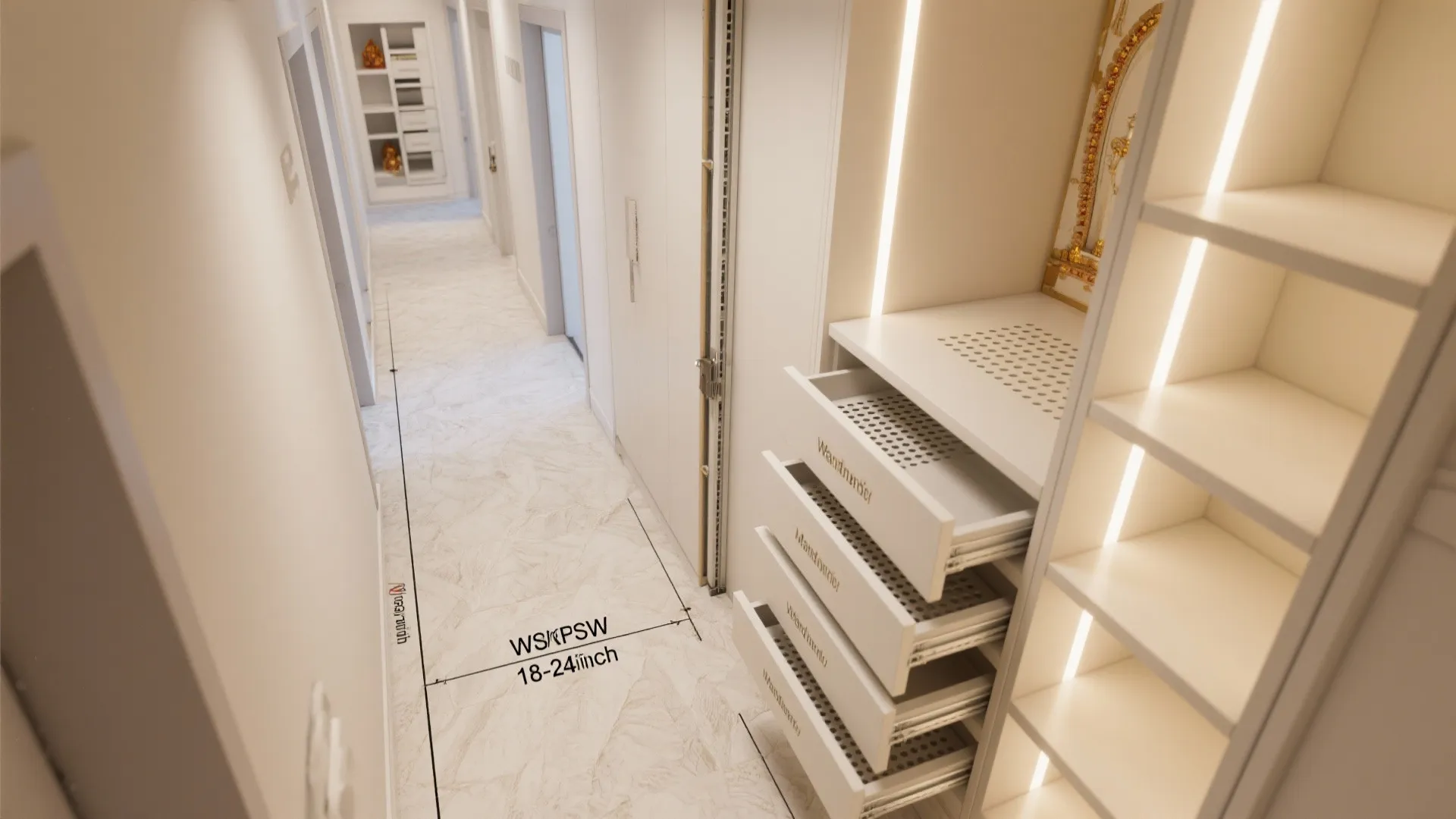 Compact PVC Mandir Cabinet with Sliding Doors