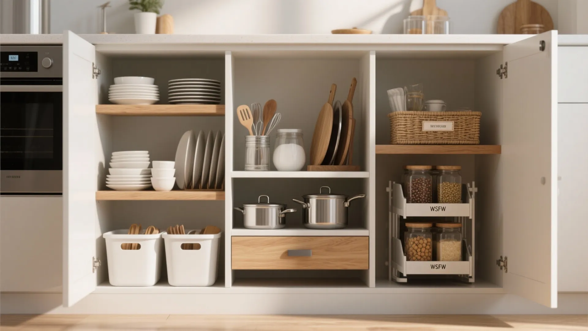 1. Create Clear Zones Inside Cabinets