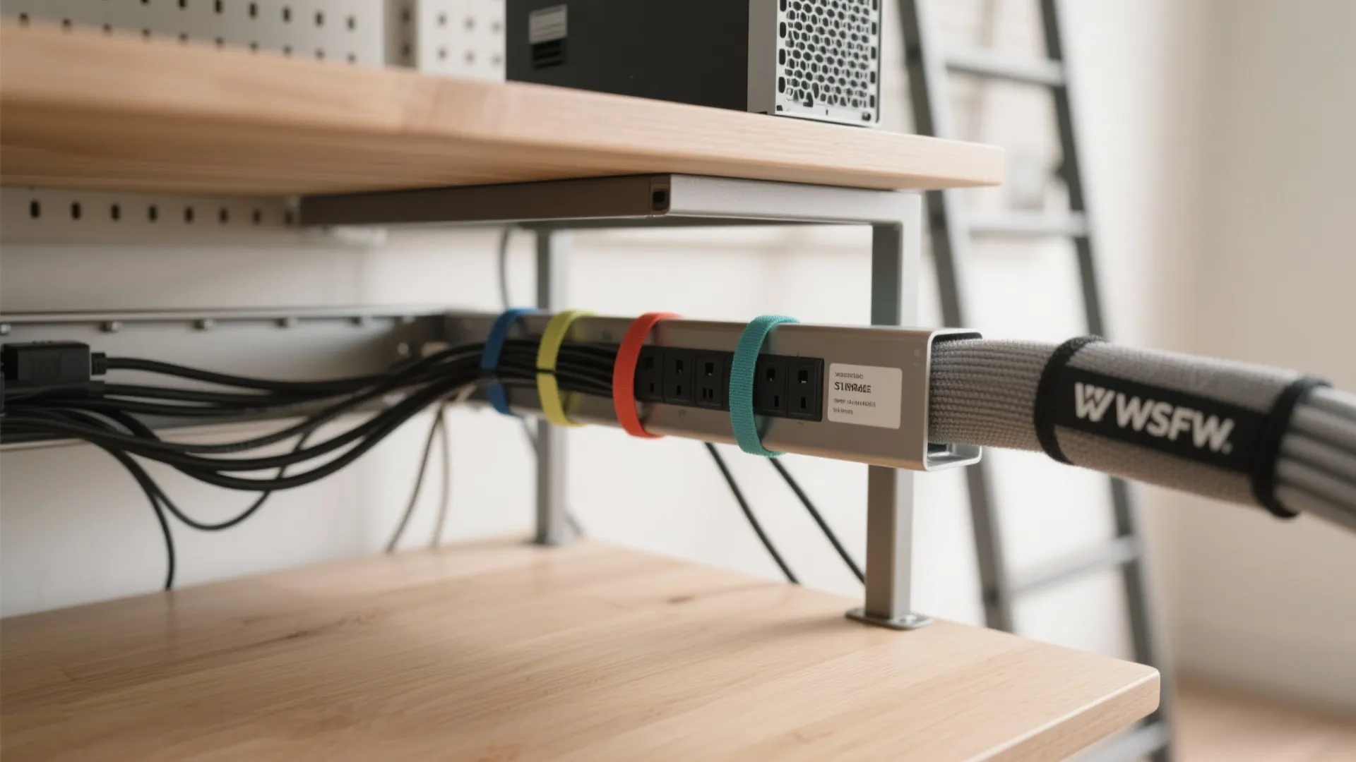4) Vertical storage and cable discipline