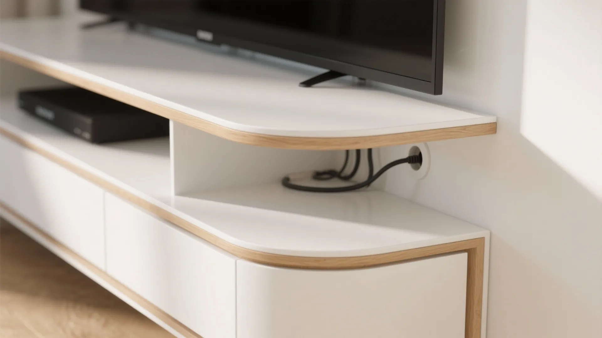 Floating TV Wall With Hidden Storage