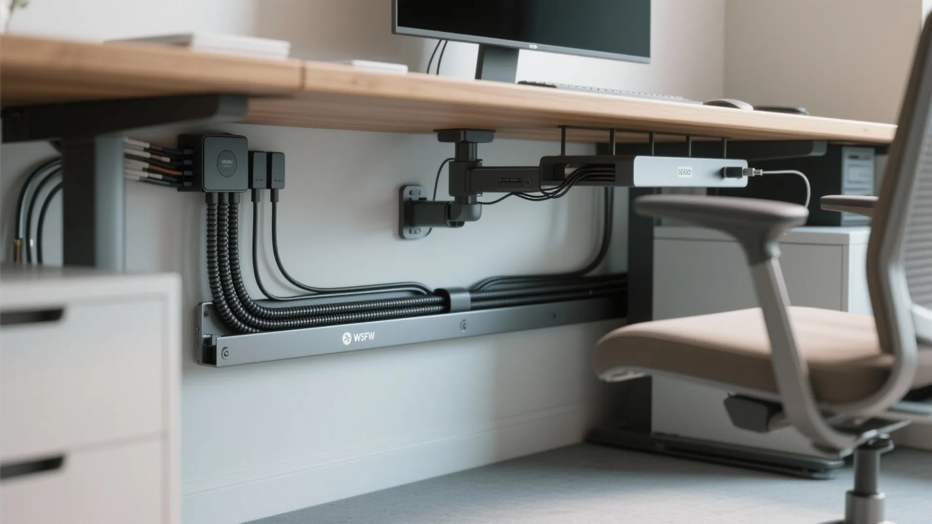 5. Cable management, compact tech and flexible seating