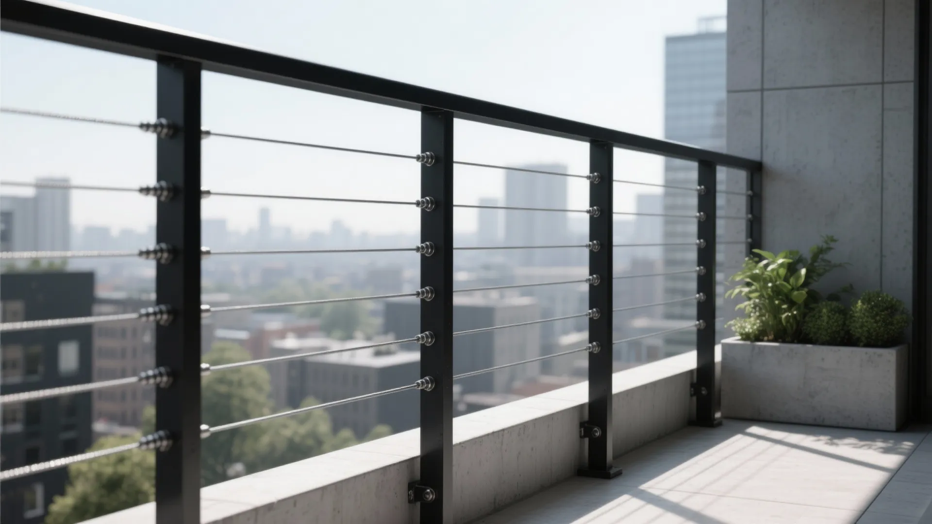 Stainless Steel Cable Rail with Steel Posts