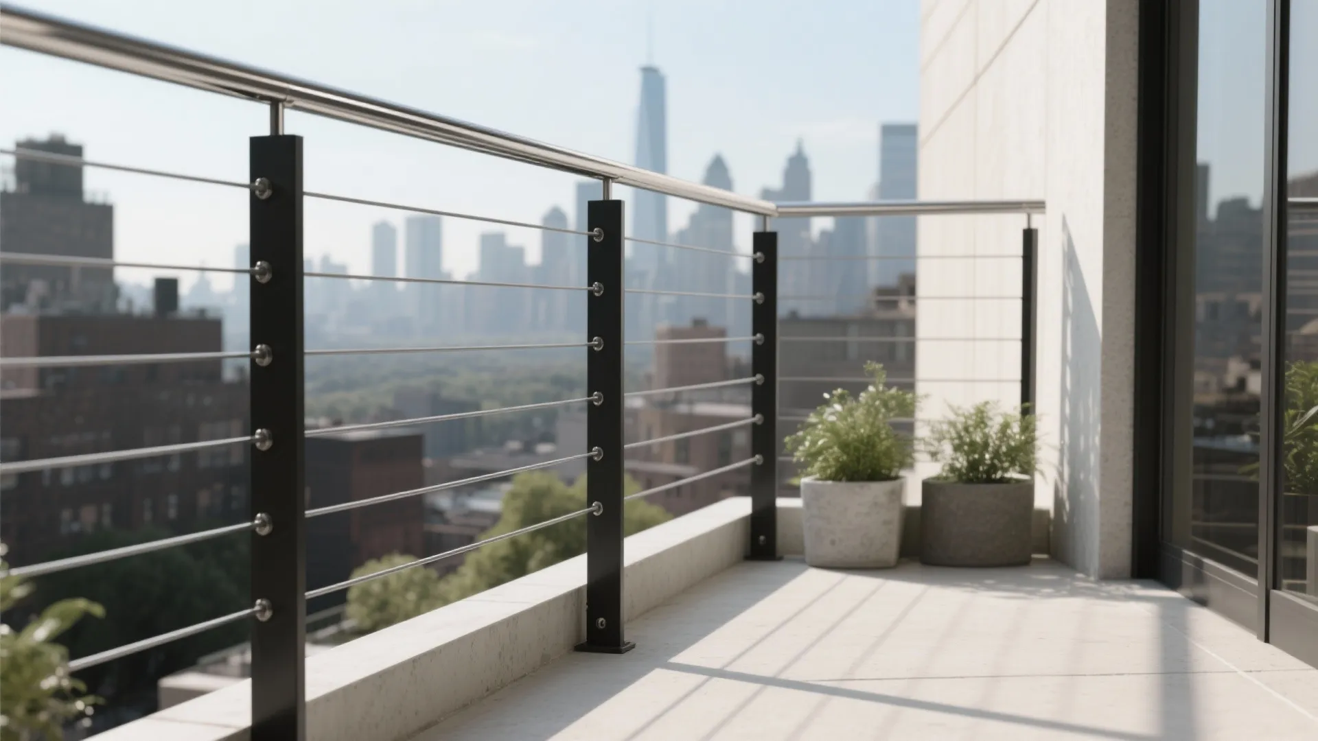 Minimal steel cables with slim posts