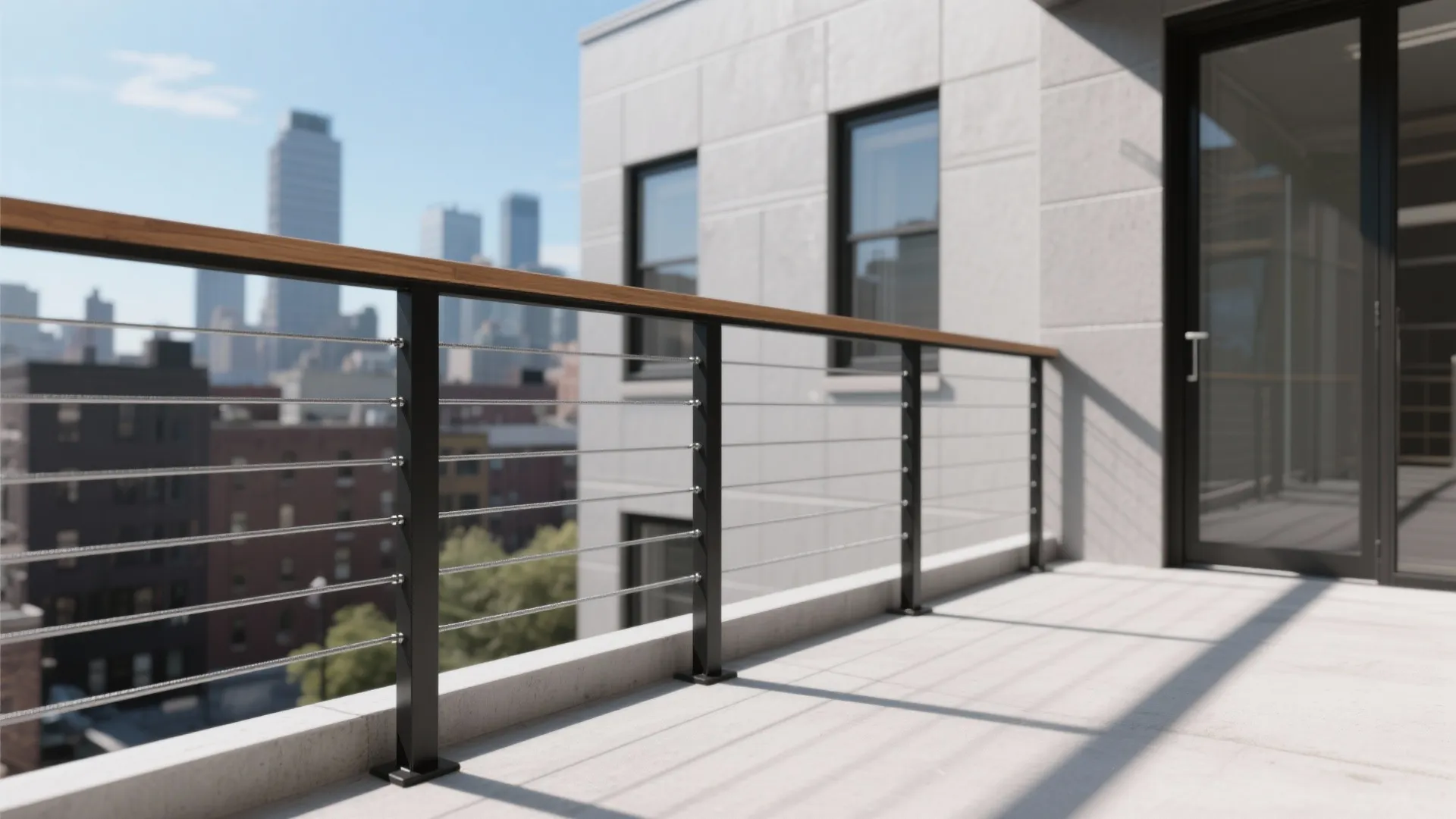 Minimal Cable + Steel Railings for an Airy Look