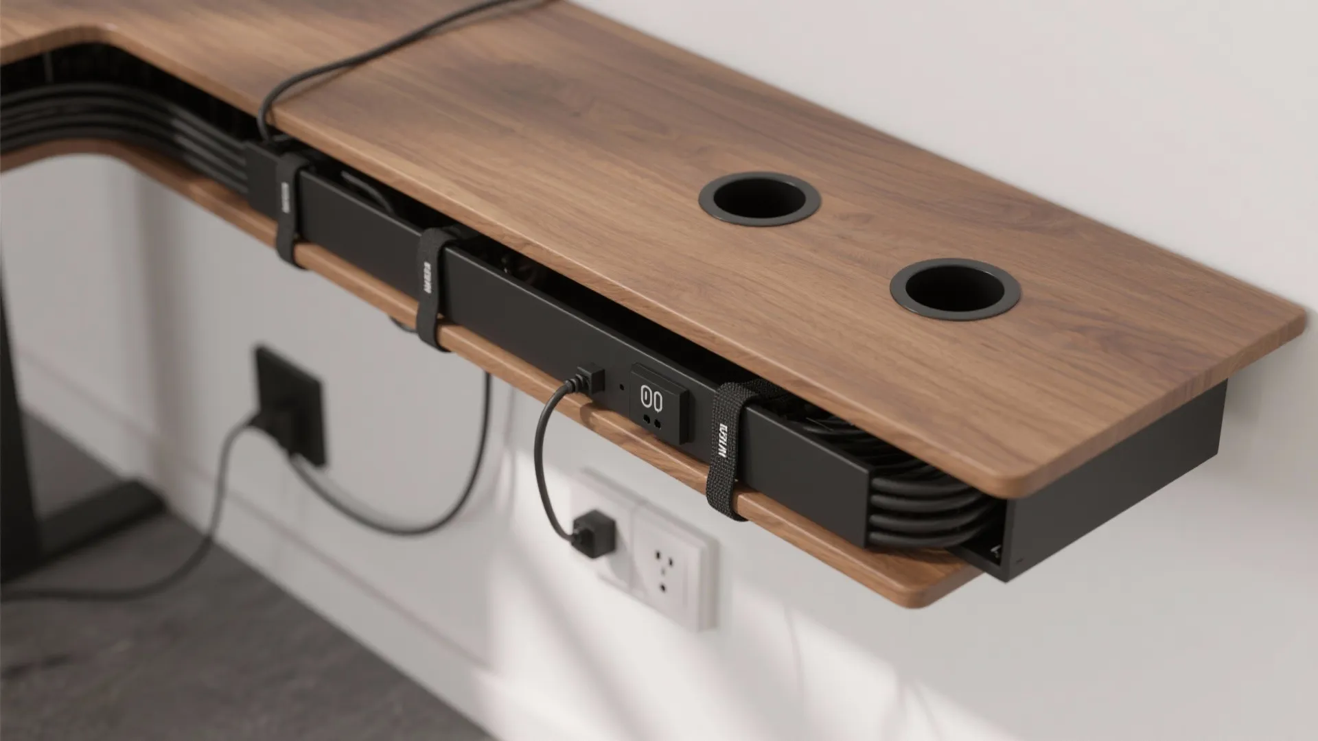 Floating Desk With Clean Cable Management