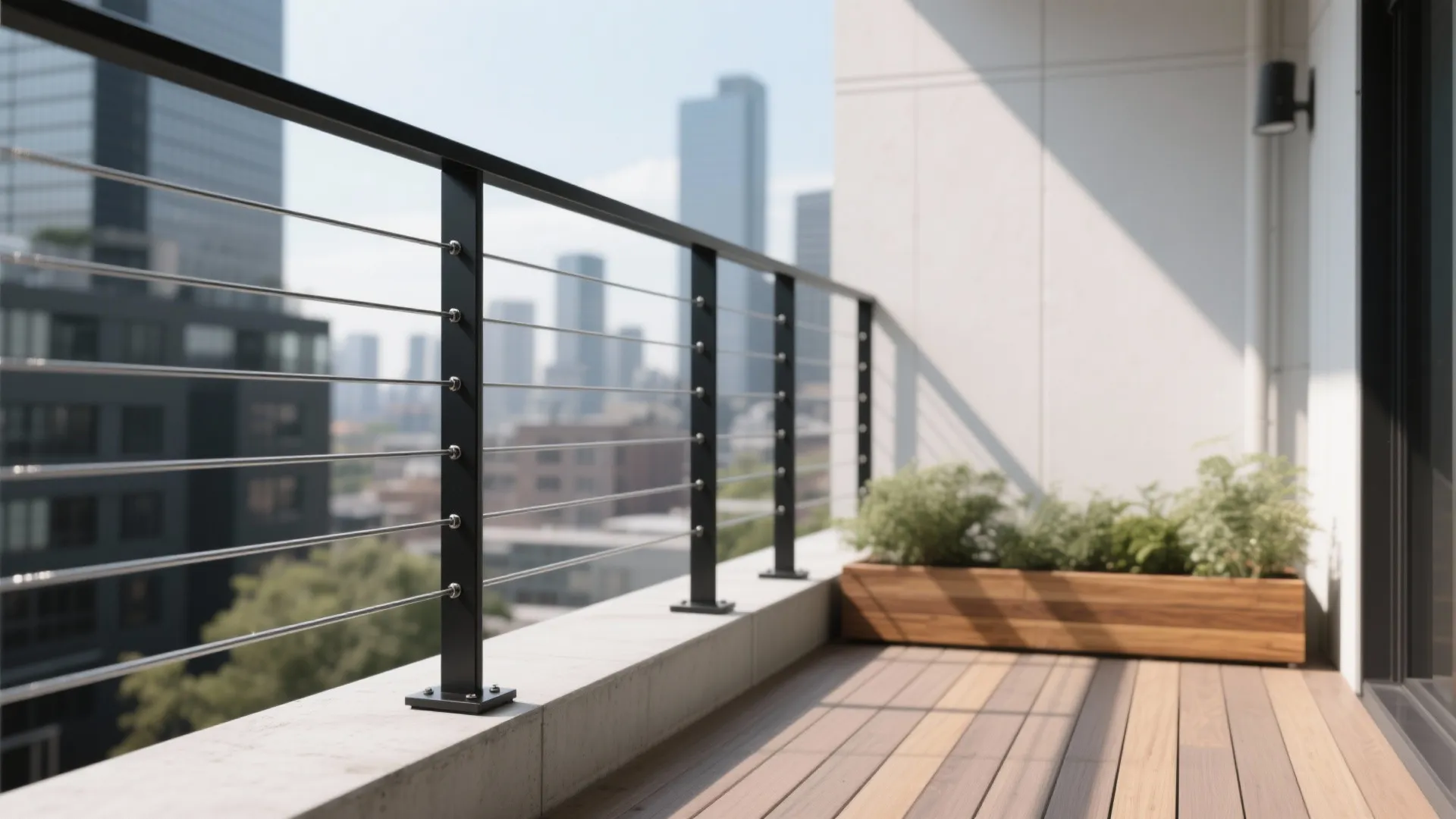 Slimline Steel or Cable Railing for Modern Minimalism