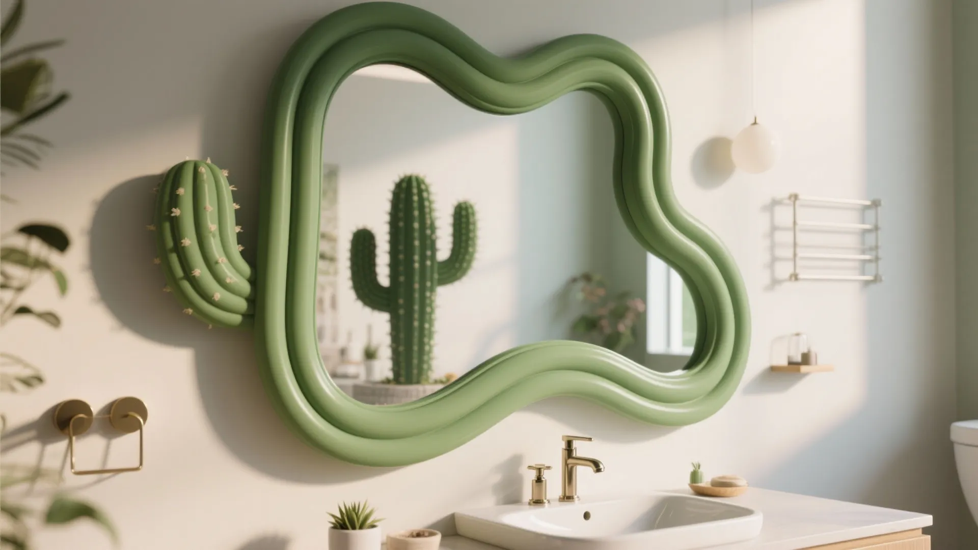 Tip 4: Cactus-Shaped Mirror Frame