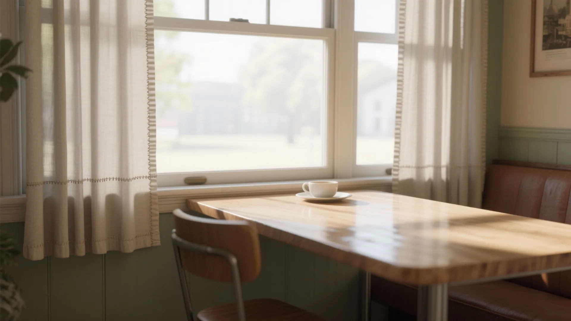 2. Slim cafe curtains for a cozy vibe