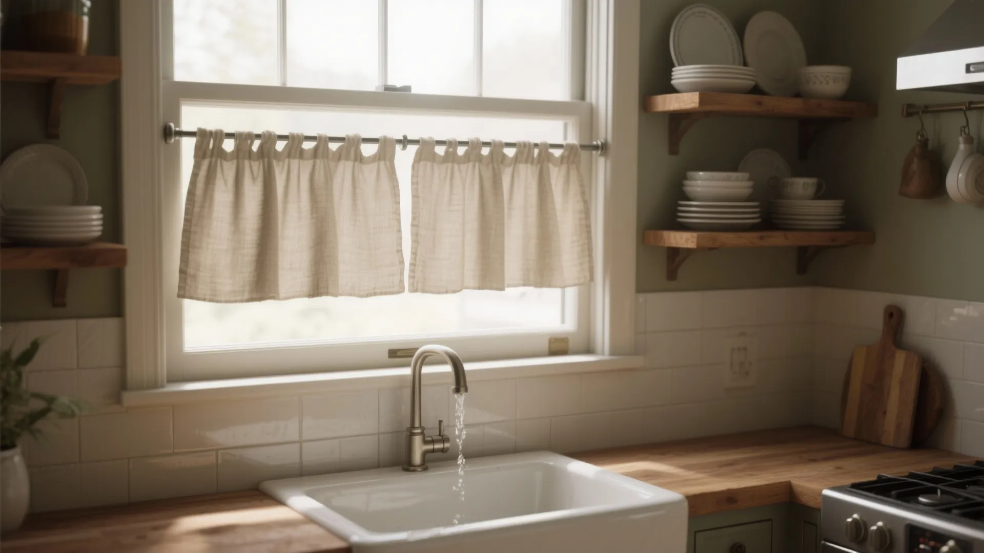 1. Cafe-style Short Curtains (Practical & Charming)