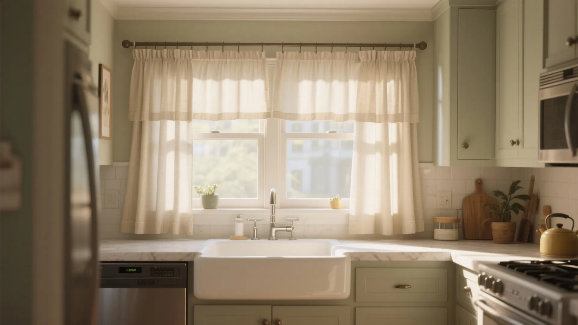 2. Café curtains for half-window privacy