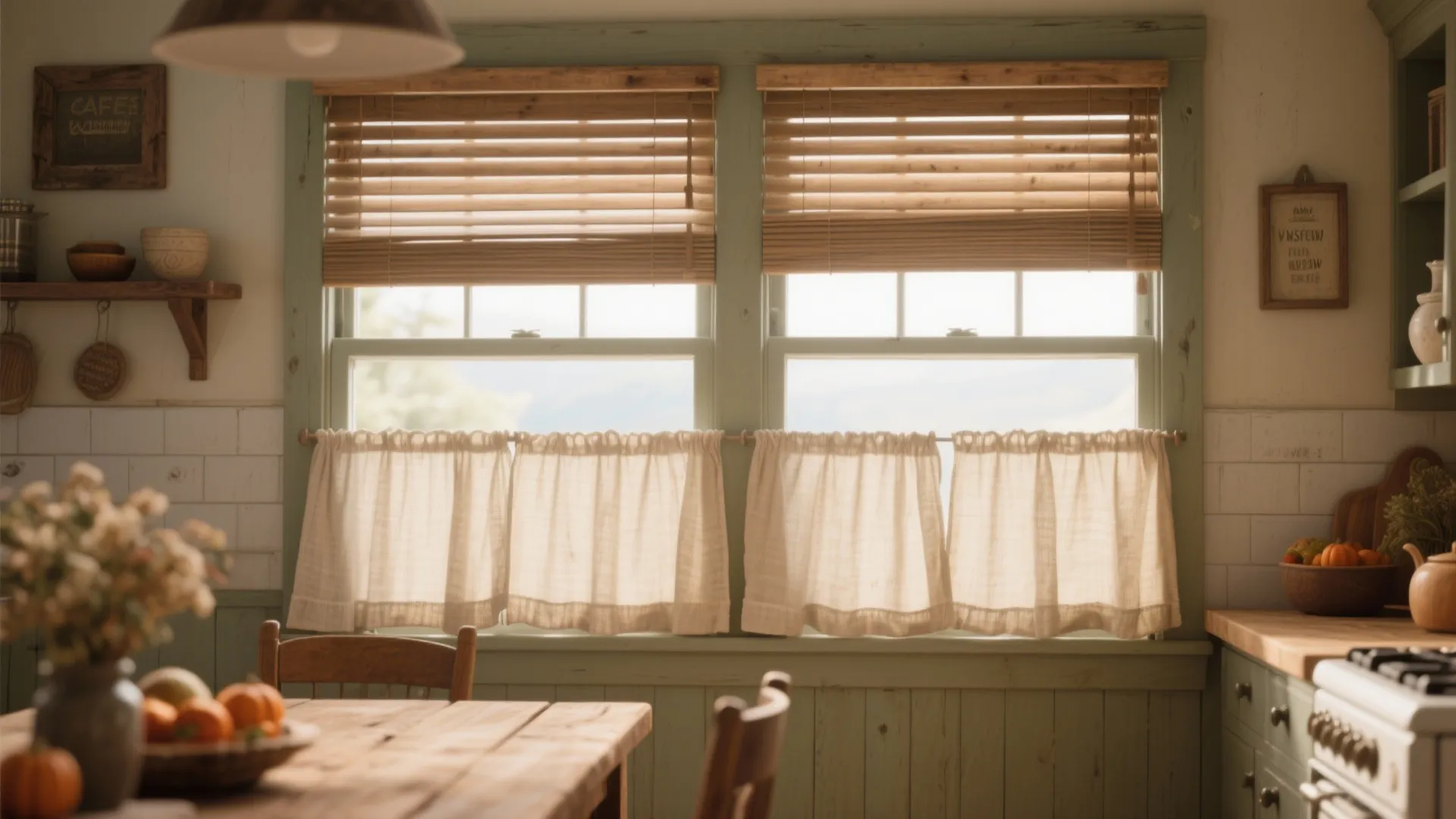 2. Café-style curtains