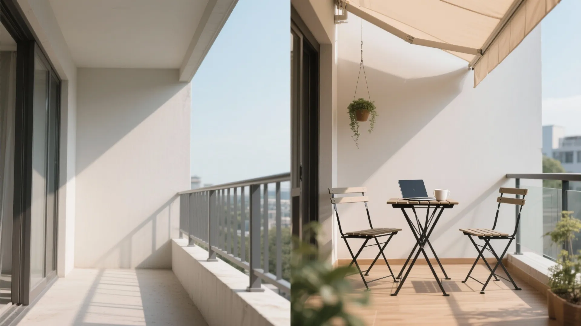 3) Shade-smart cafe nook with foldable pieces