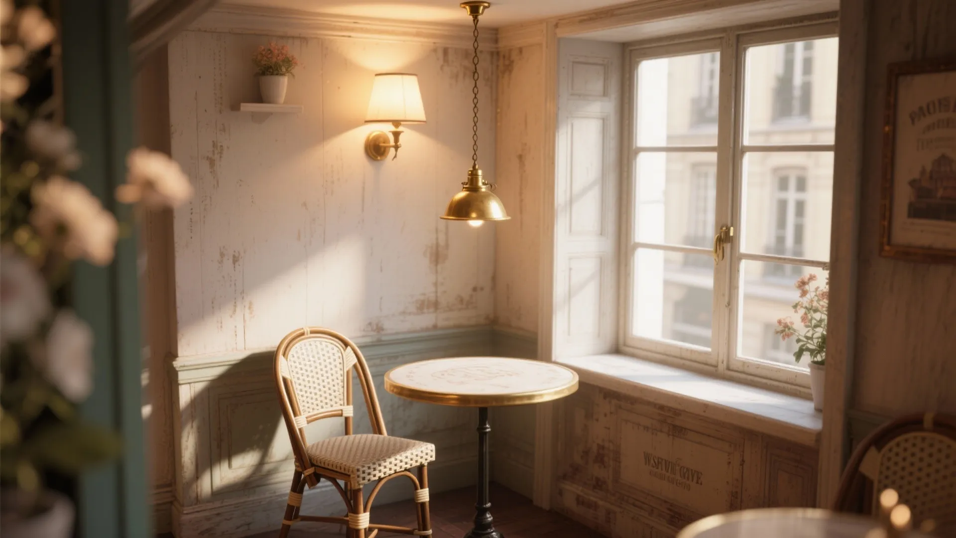 5. Cafe-Style Nook and Layered Lighting