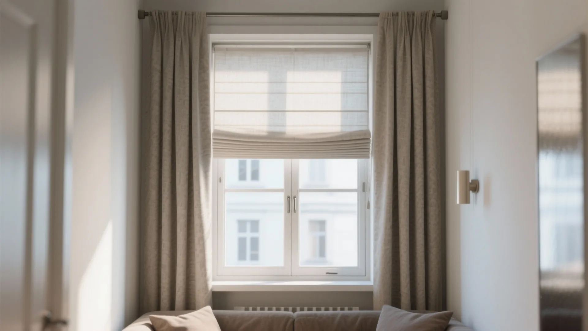 5. Consider Roman blinds or cafe curtains for partial coverage