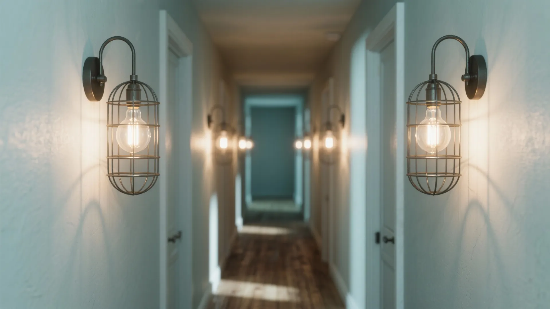 2. Cage Wall Lights with Edison Bulbs